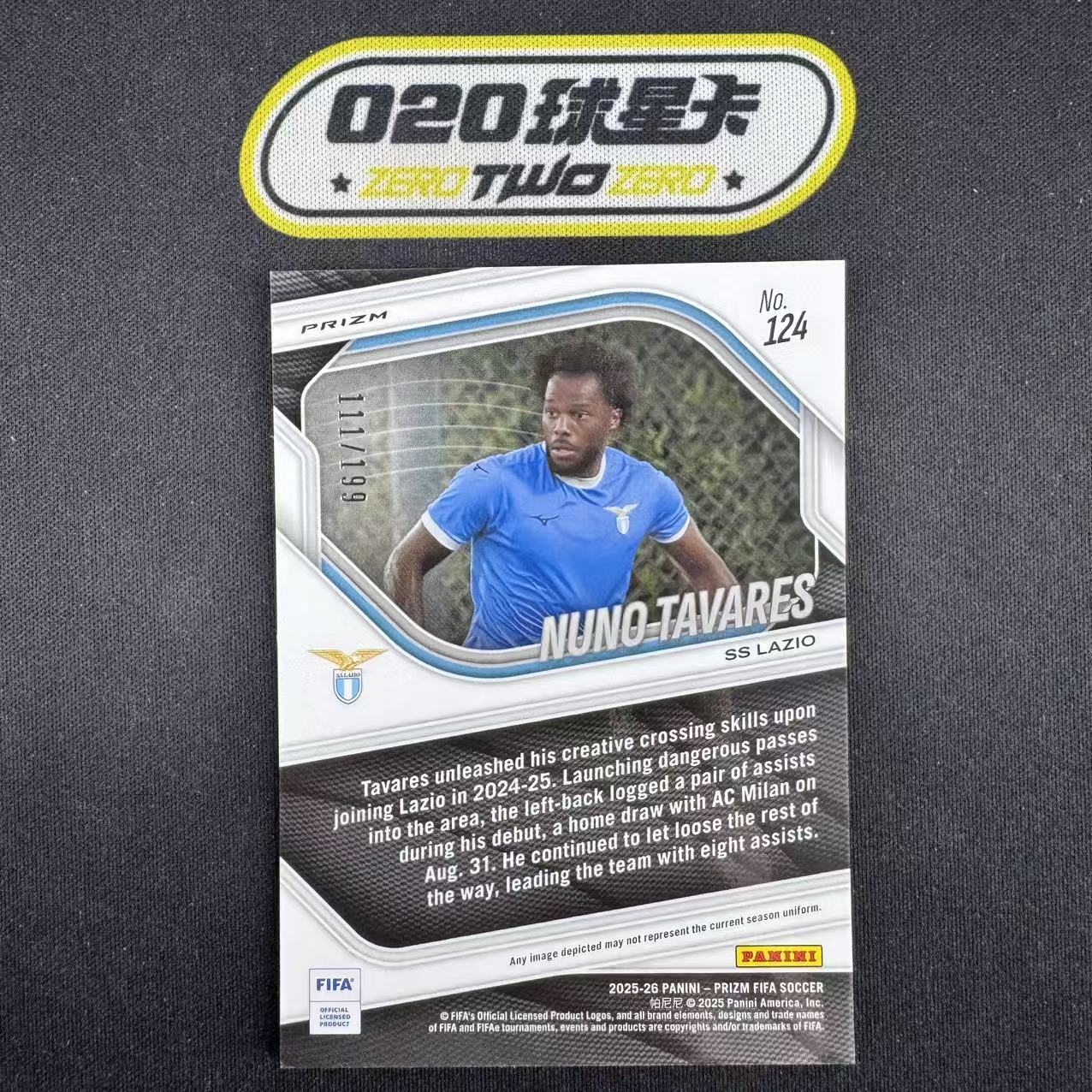 2025-26 Panini FIFA Prizm Nuno Tavares 努诺 塔瓦雷斯 111/199编 蓝折 拉齐奥(LC88)