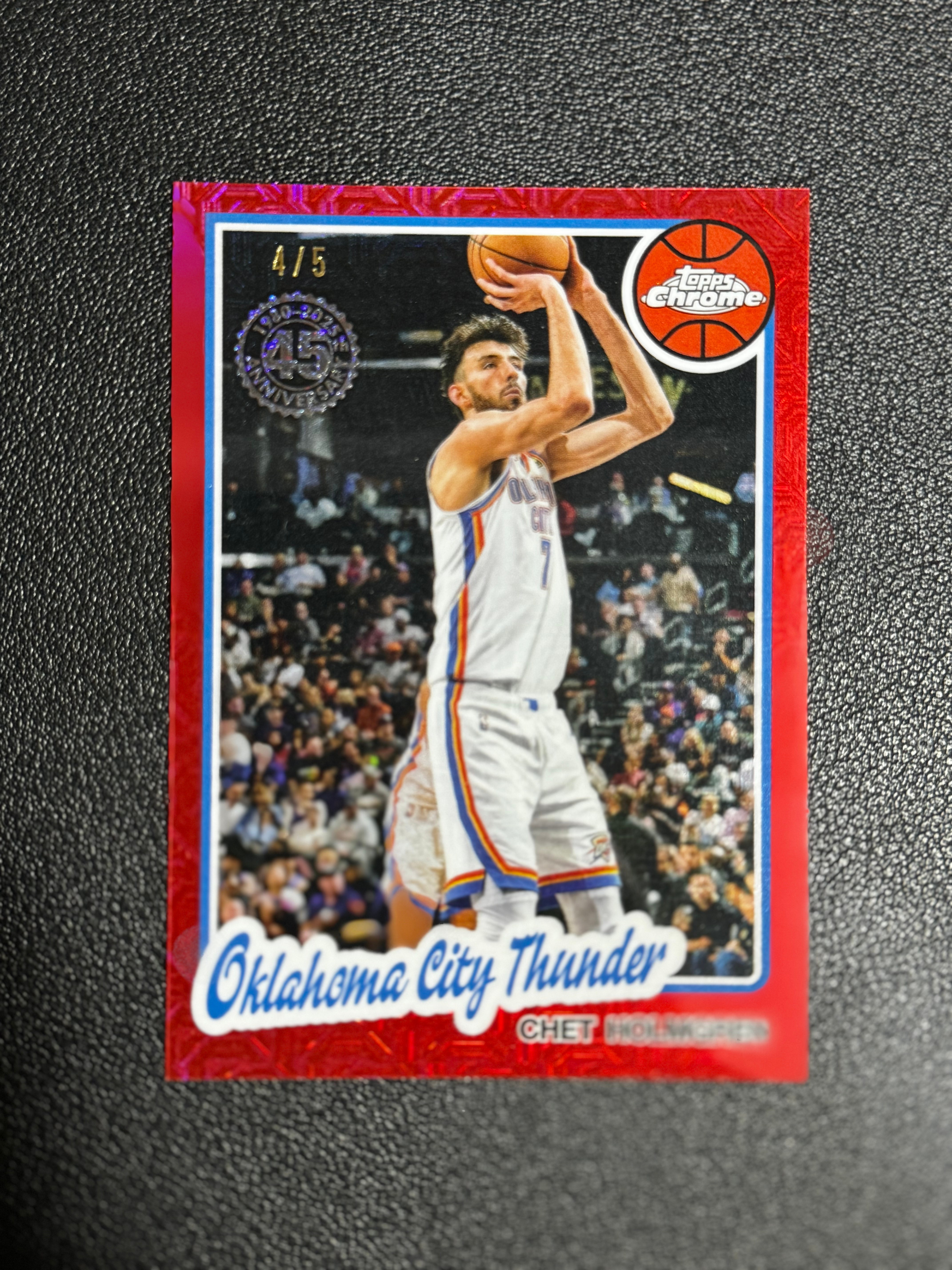 2025 Topps Chrome 篮球 元年 MOJO折 Chrome 红折 低编 5编 雷霆 切特・霍姆格伦 Chet Holmgren LWLQ