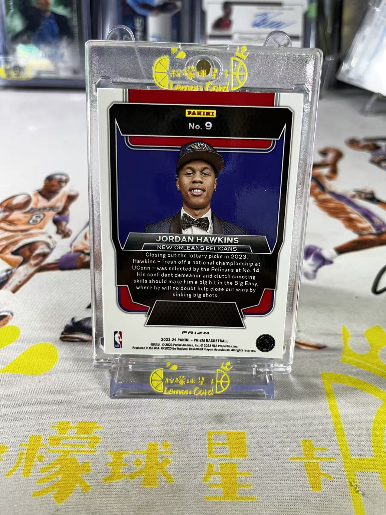 2023-24 Panini Prizm Jordan Hawkins 【柠檬球星卡拍卖】鹈鹕 乔丹 霍金斯 新秀 RC 选秀夜 银折 折射 pz 微瑕如图 #不语