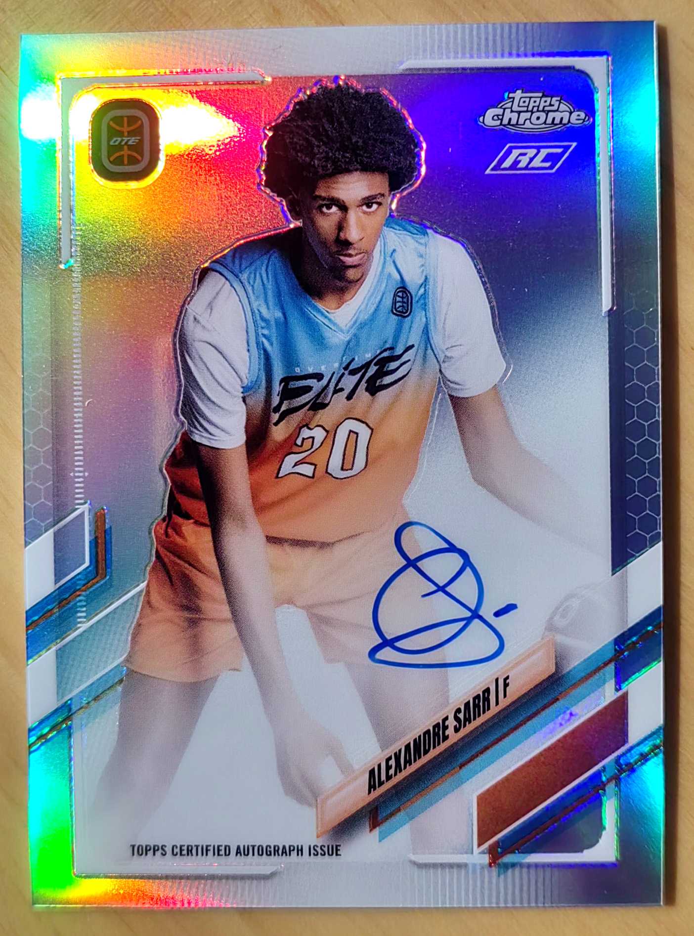 2022 萨尔 新秀折射签字 【飞人代卖】 Alex Sarr RC 卡签签名 topps chrome 品墨如图见描述 youth