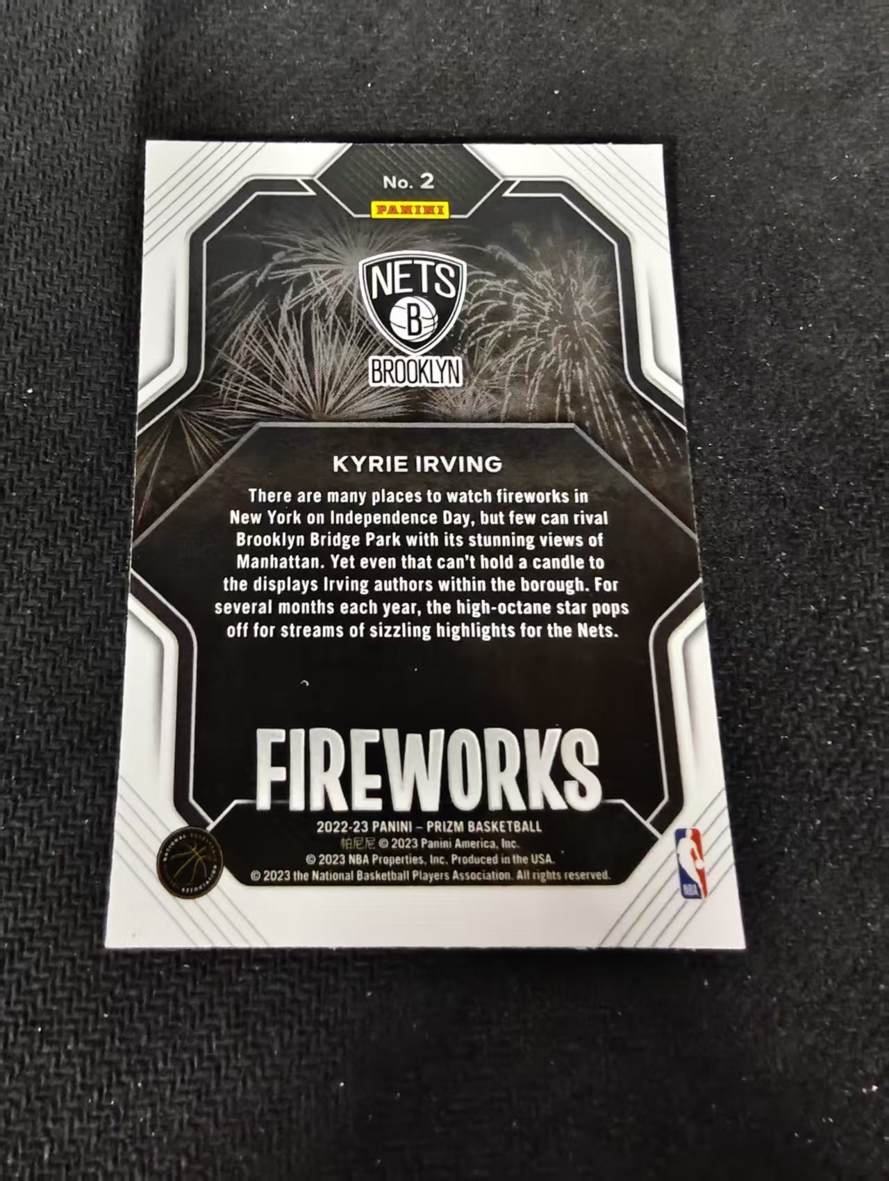 【可合并,不累计】2022-23 Panini Prizm Kyrie Irving PZ 凯里 欧文 篮网 烟花特卡 PZ 不保卡品 介意勿拍 #2