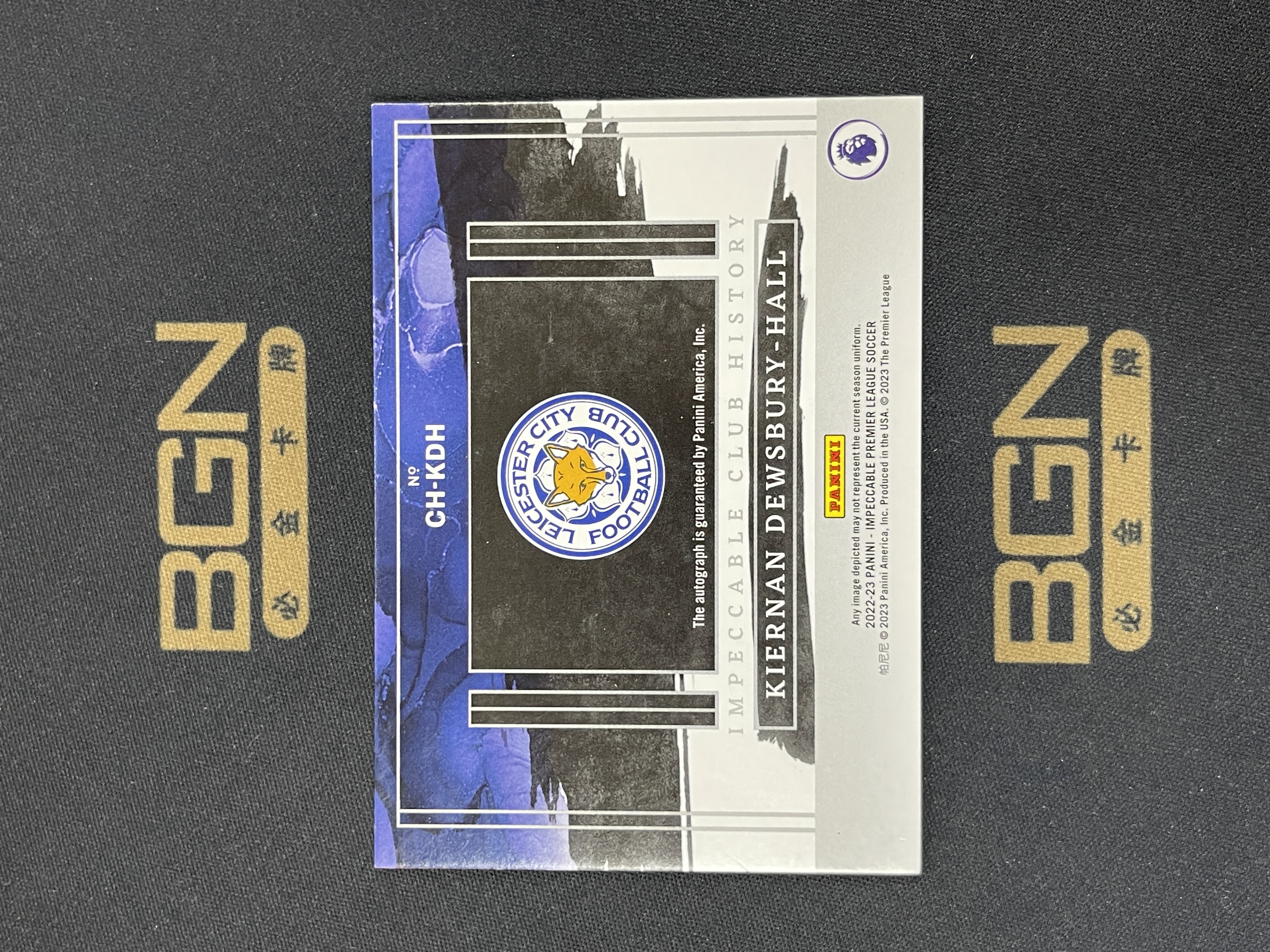 【必金拍卖-可累积】251018LY 2022-23 PANINI 小真金 英超 莱斯特城 霍尔Kiernan Dewsbury-Hall 俱乐部历史签 84编签字 边角白见图 收藏投资首选