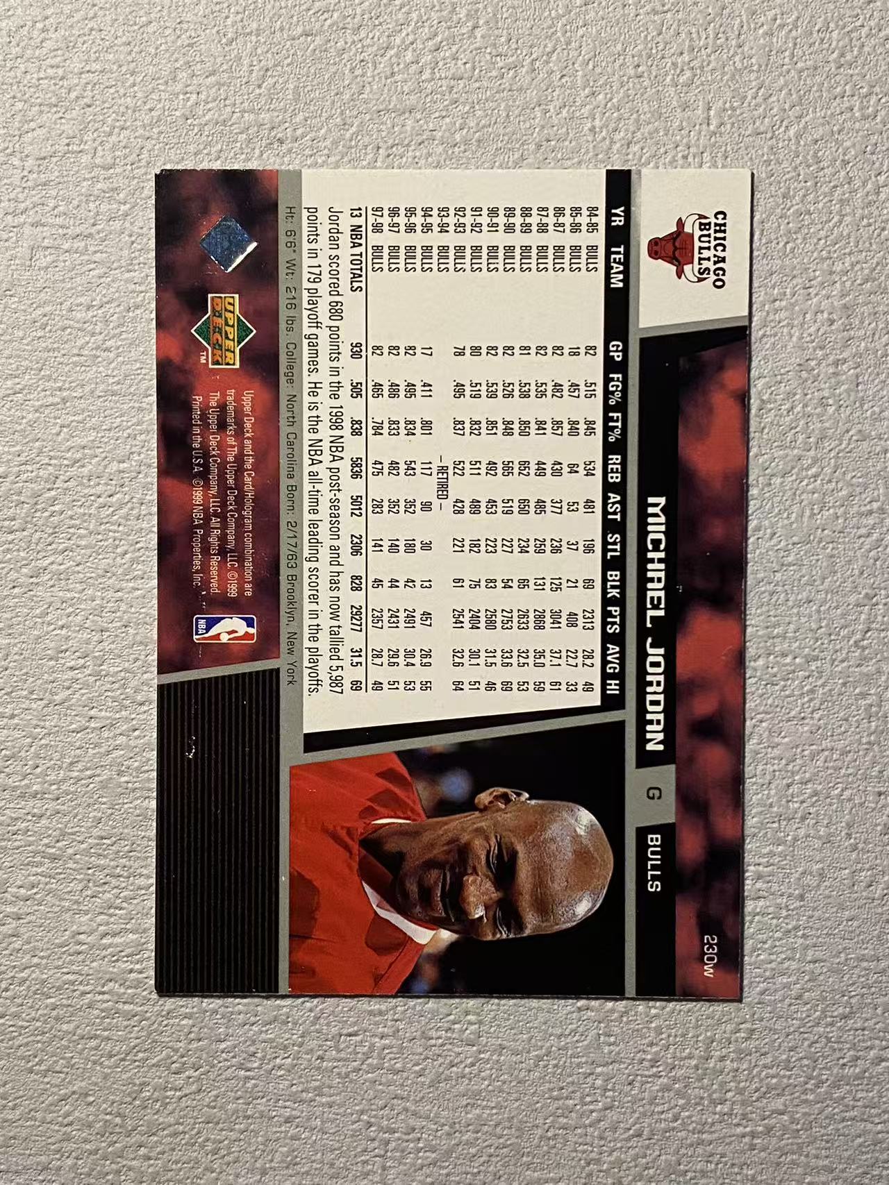 1999 Upper Deck Upper Deck Michael Jordan ud 公牛 迈克尔 乔丹 篮球之神 ssp 特卡 大比例 稀有老卡 微瑕 专收必备