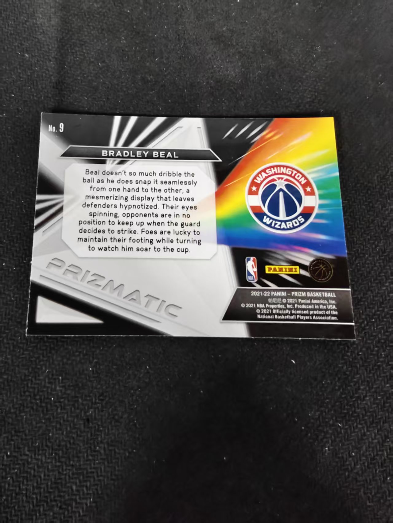 【可合并,不累计】2021-22 Panini Prizm Bradley Beal 布拉德利 比尔 奇才 Prizmatic 特卡 不保卡品 介意勿拍 #9