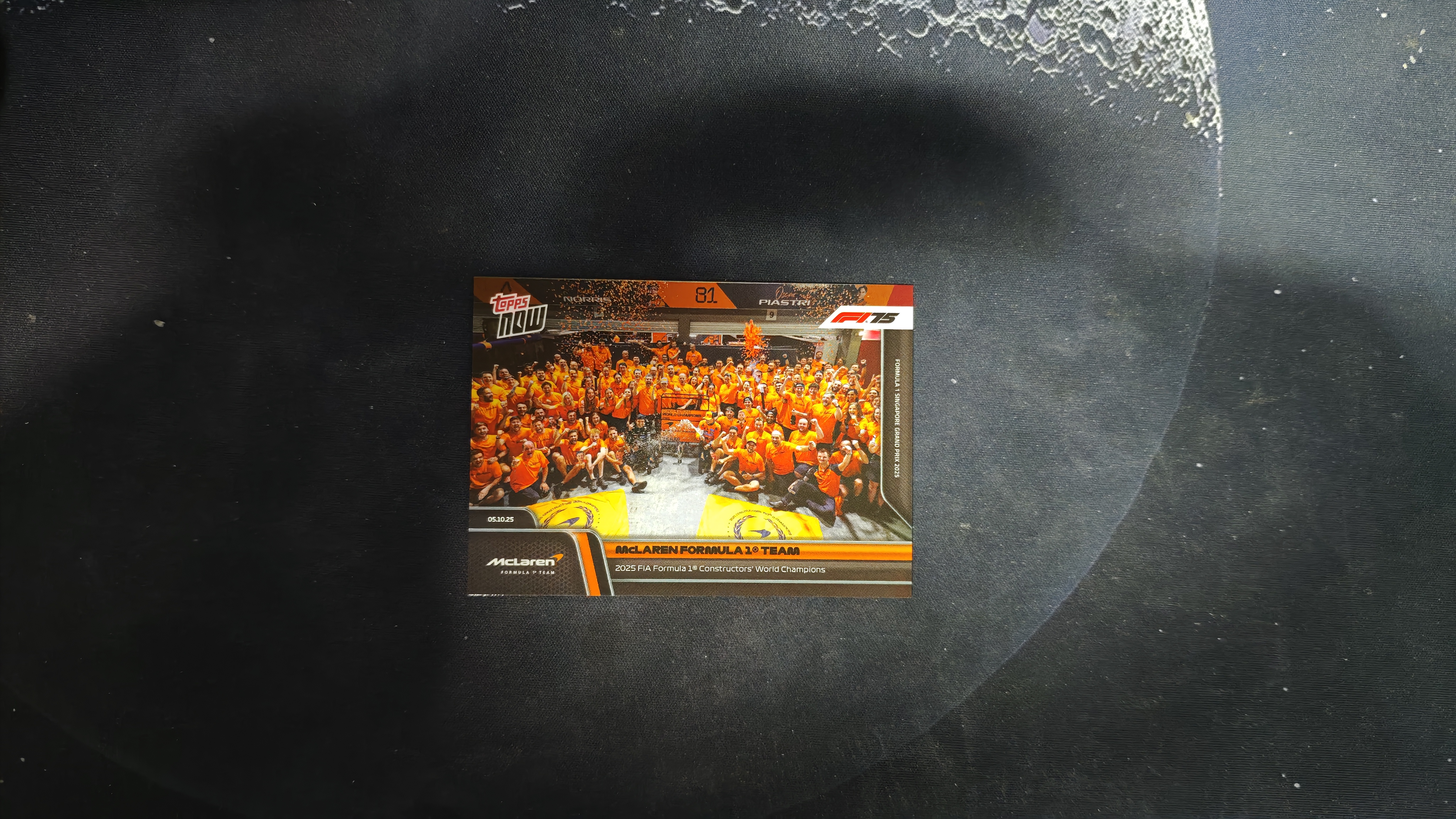 2025 Topps Topps Now 迈凯伦 【六六拍卖】迈凯伦F1新加坡站提前夺冠纪念 兰多 诺里斯 皮亚斯特里 Lando Norris Oscar Piastri,两连冠 精美选图 收藏必备