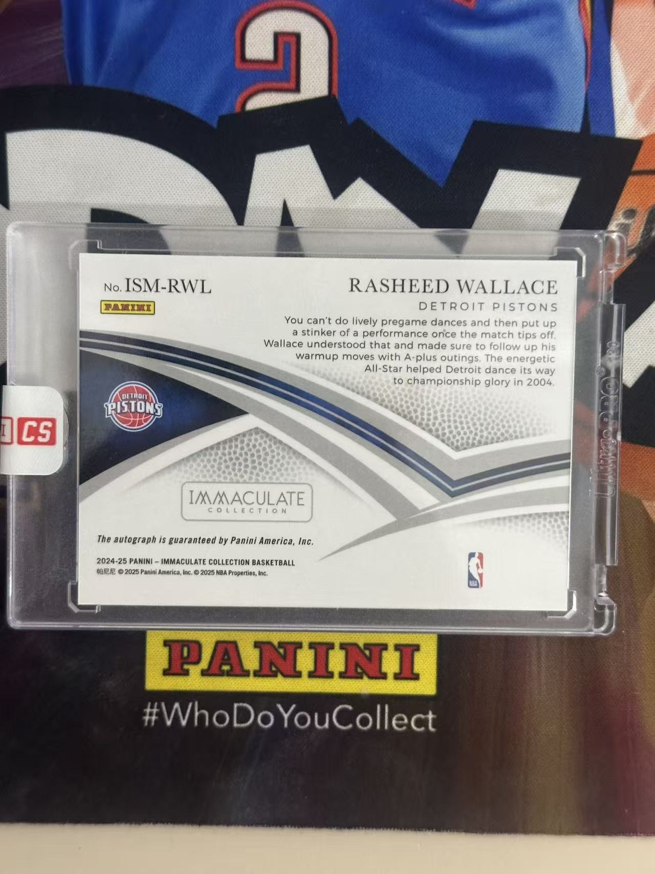 2024-25 Panini Immaculate Rasheed Wallace 【小猪包代卖】活塞 华莱士 75编 招牌动作 签字 卡签 原封砖 时刻 名人堂 大比例