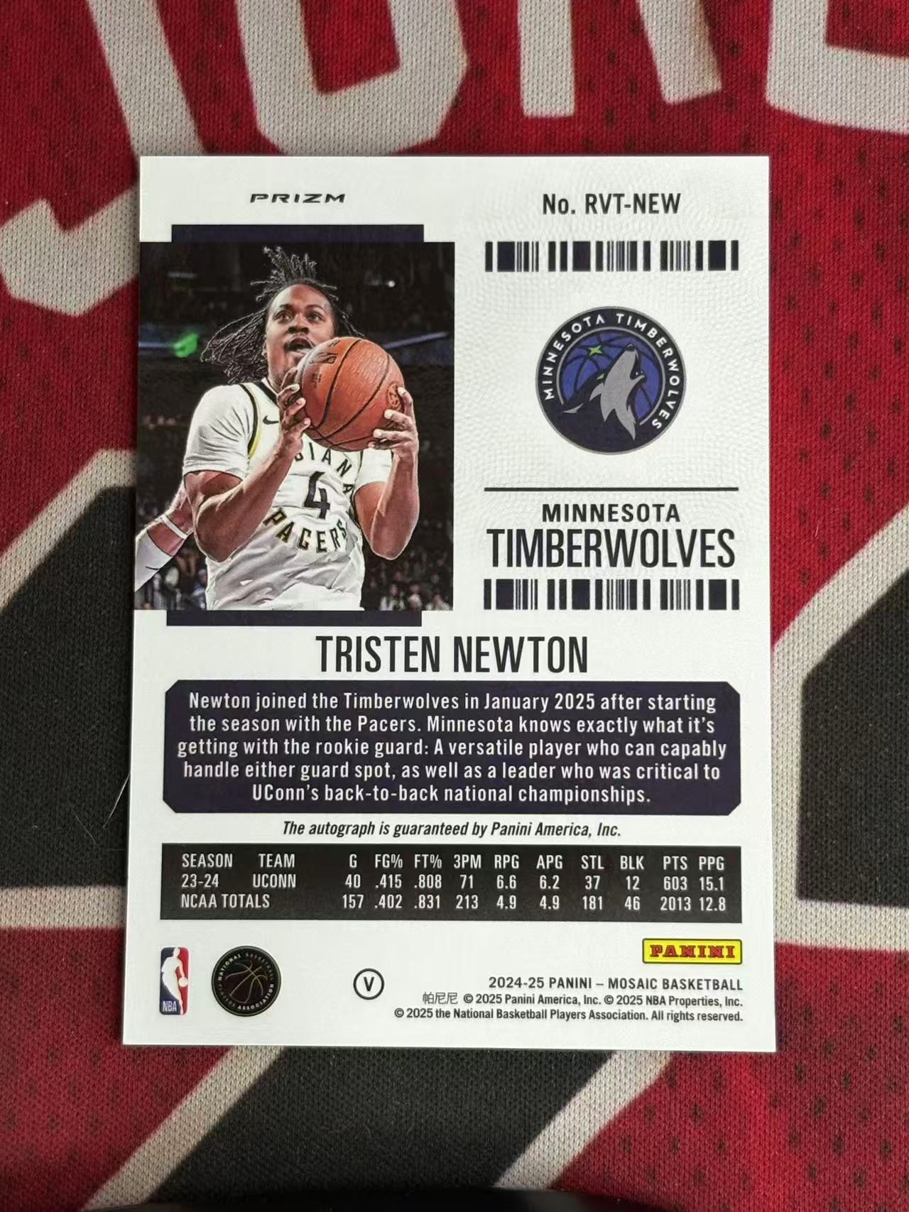 2024-25 PANINI MOSAIC 马赛克系列 Tristen Newton 步行者 新秀RC 特里斯坦牛顿 签字卡 新秀签 马赛克折 折射 专收凑套必备【烂臭嘴拍卖】