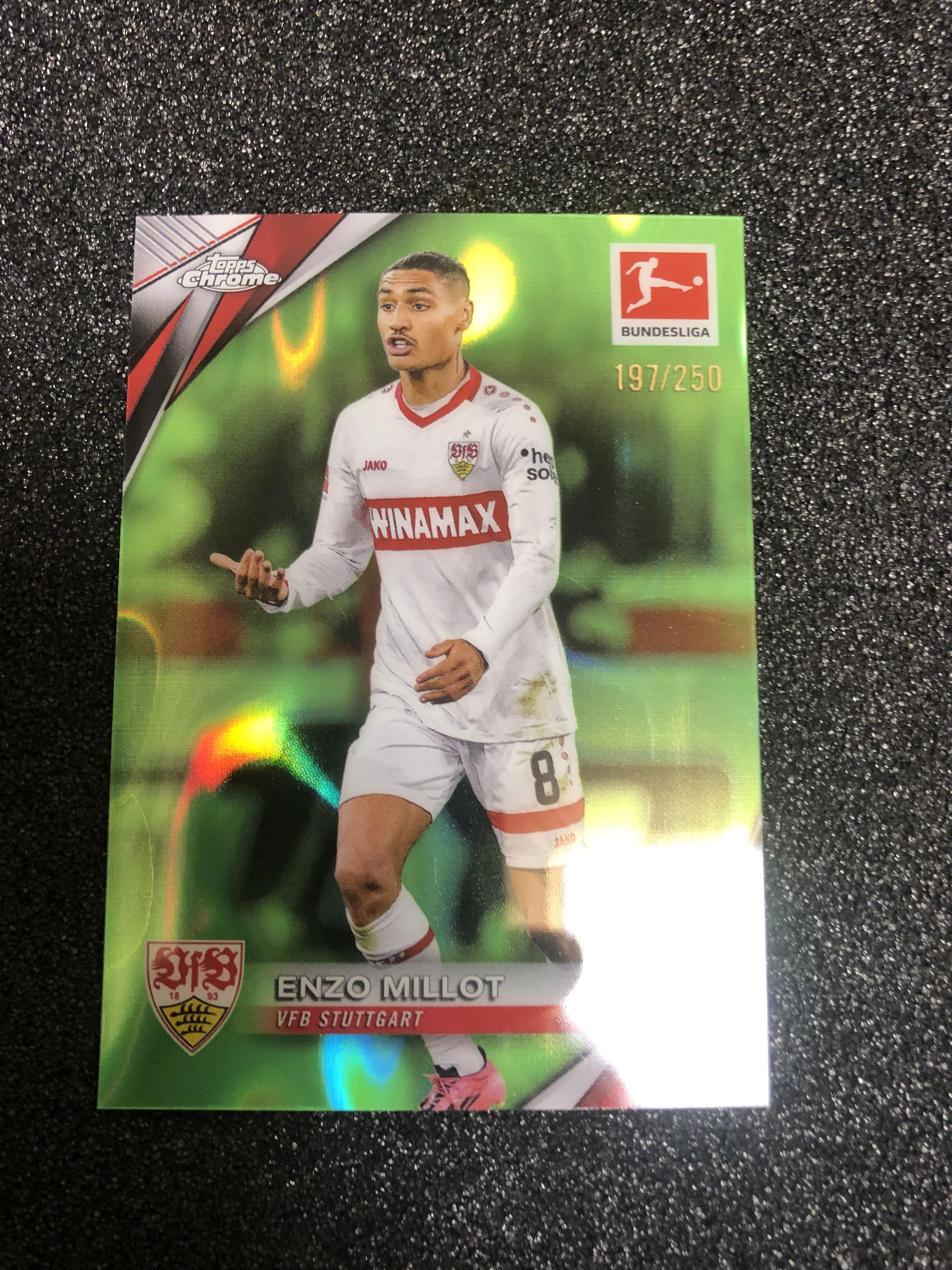 2024-25 Topps Chrome Enzo Millot 德甲tc 米约 法国 斯图加特 吉达国民 250编 青波纹折 197/250 卡品如图 凑套收藏必备