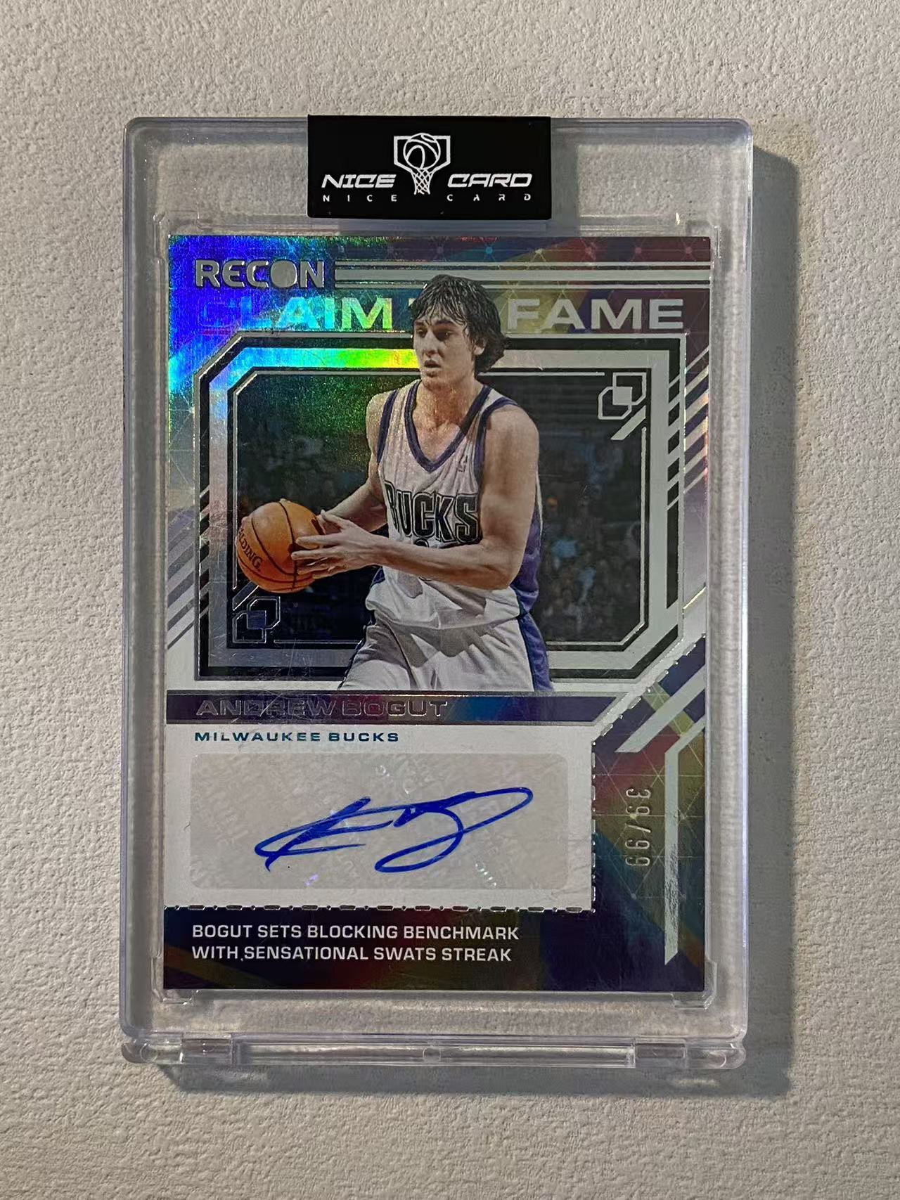 2021-22 Panini Recon Andrew Bogut recon 雄鹿 博古特 /99编 签字 银折 折射 收藏必备