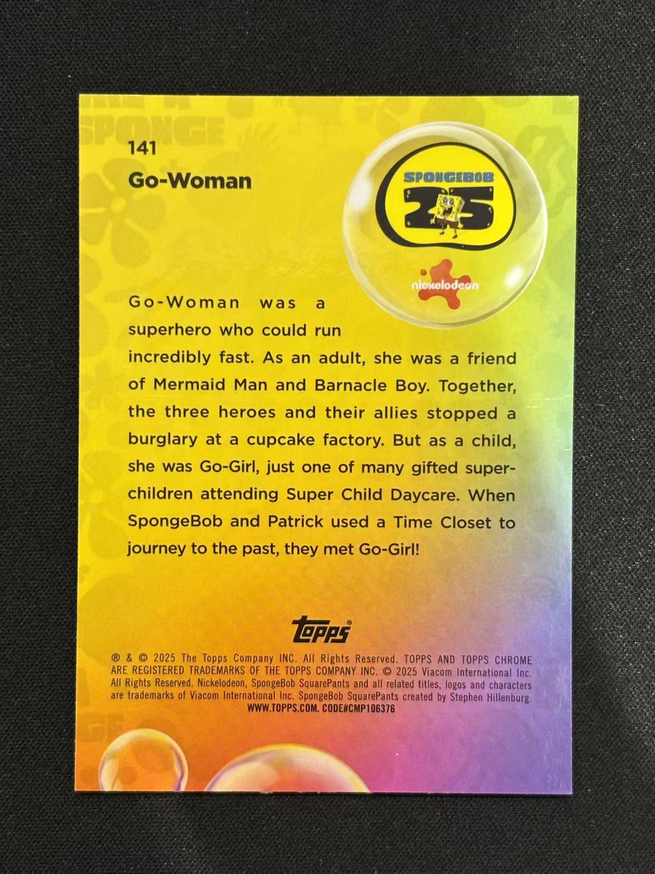 2025 Topps SpongeBob SquarePants 海绵宝宝 Chrome 海绵宝宝25周年 Go-Woman 女超人 蓝折 /150编 - sj