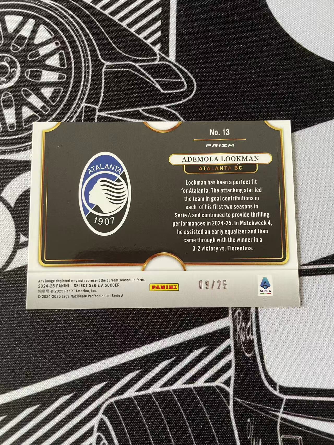 2024-25 Panini Select Serie A Ademola Lookman 帕尼尼 意甲 SE 亚特兰大 卢克曼 三级 粉折 09/25 卡品如图 凑套必备