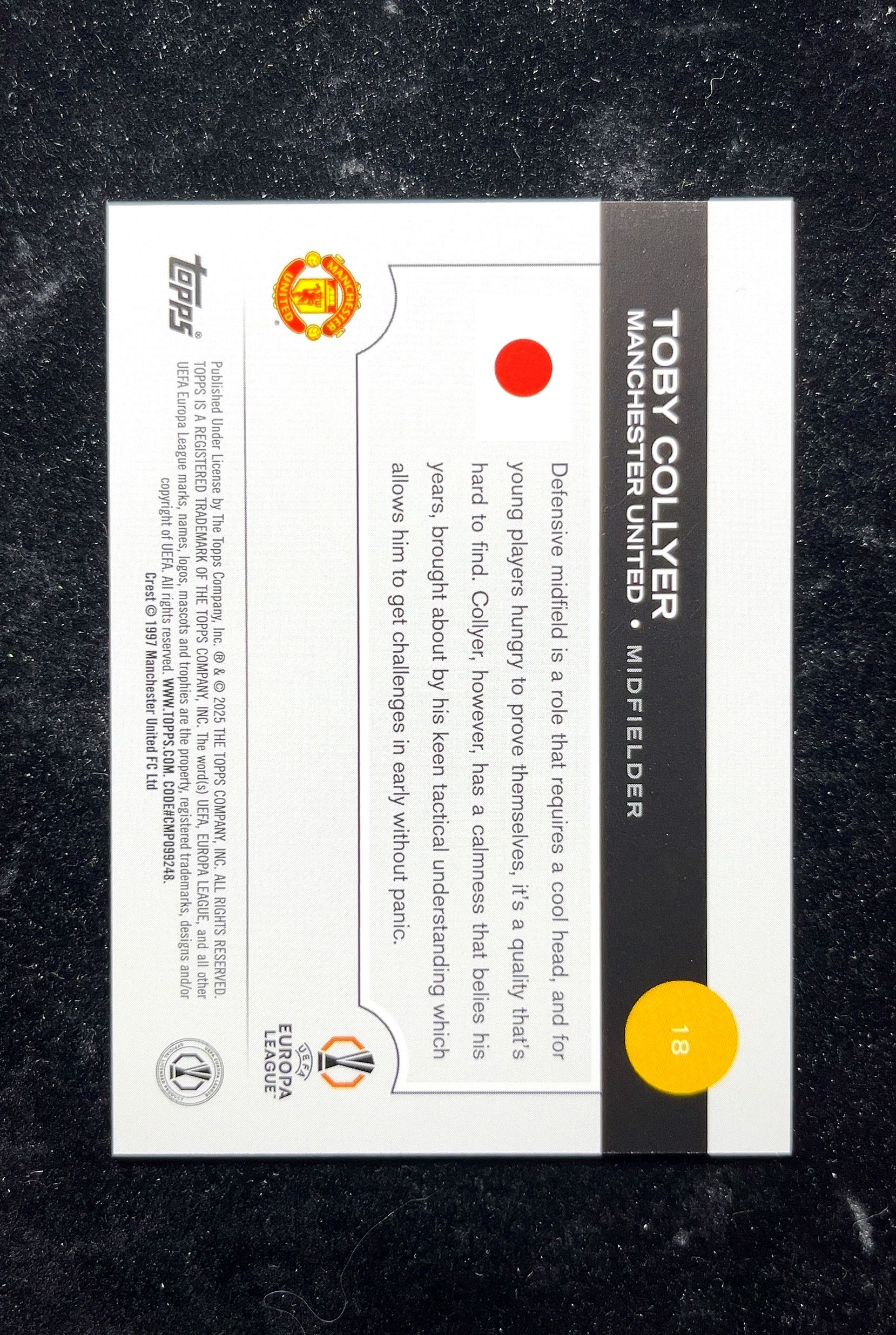 【小白1%代卖】2025 Topps Toby Collyer 托比·科利耶 新秀 RC 卡品如图 高价值 #18 Manchester United 曼联 0629