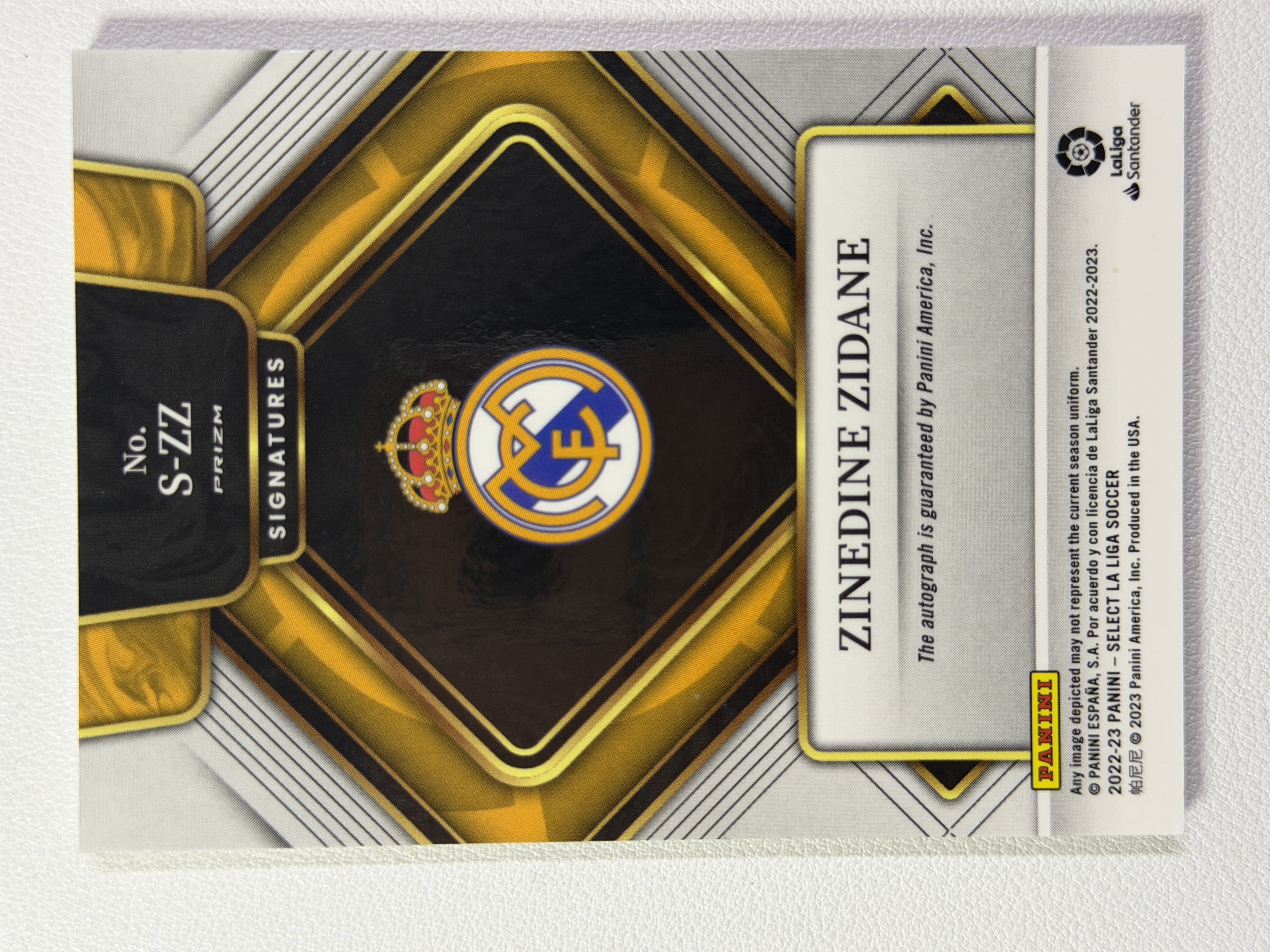 【天秤座拍卖到卡预付85%】2022-23 Select 西甲 皇家马德里 皇马 Zinedine Zidane 齐达内 齐祖 银折 签字 实卡好看 收藏必备 ※KT