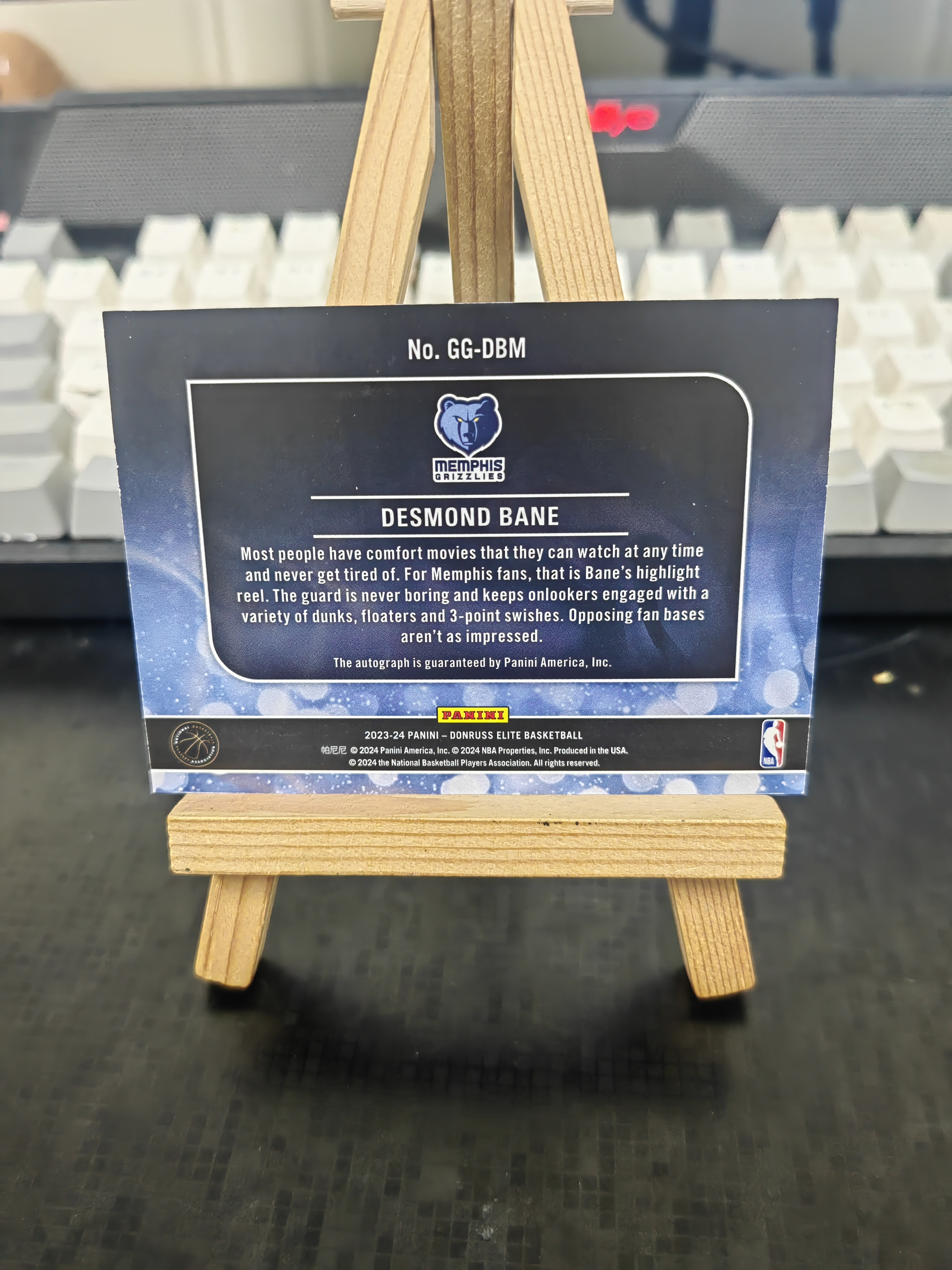 2023-24 Panini Elite Desmond Bane 【来福拍卖】杜蕾斯 精英 灰熊 戴斯蒙德 贝恩 GG签 卡签 签字 卡品如图