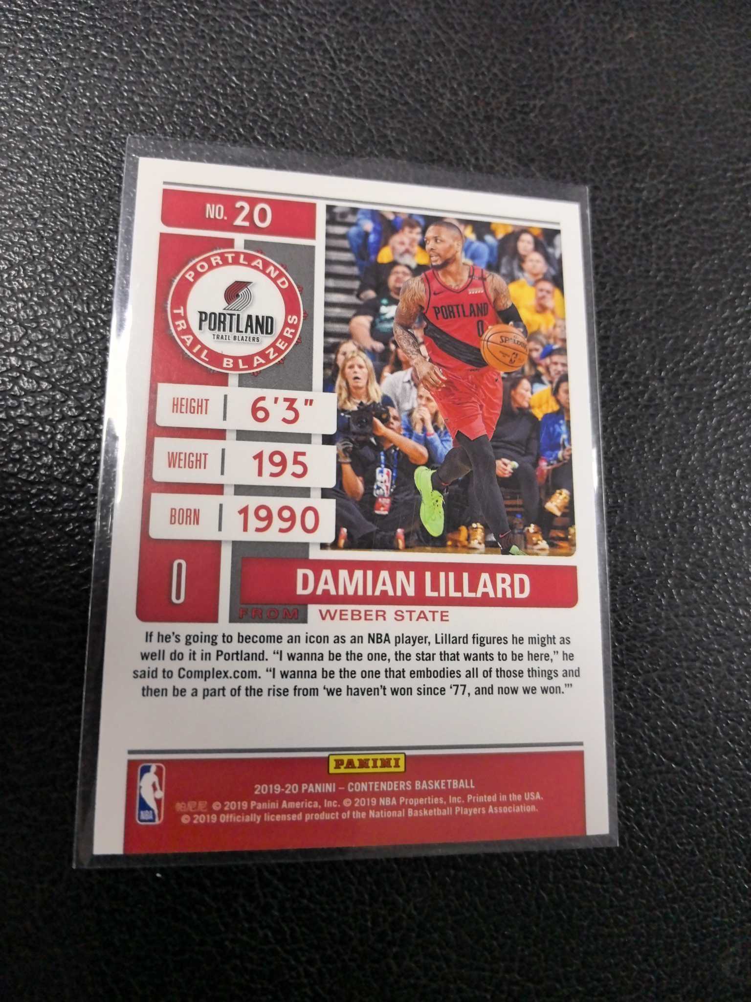 2019-20 达米安 利拉德 125编 银折 开拓者 折射 球票 12-6