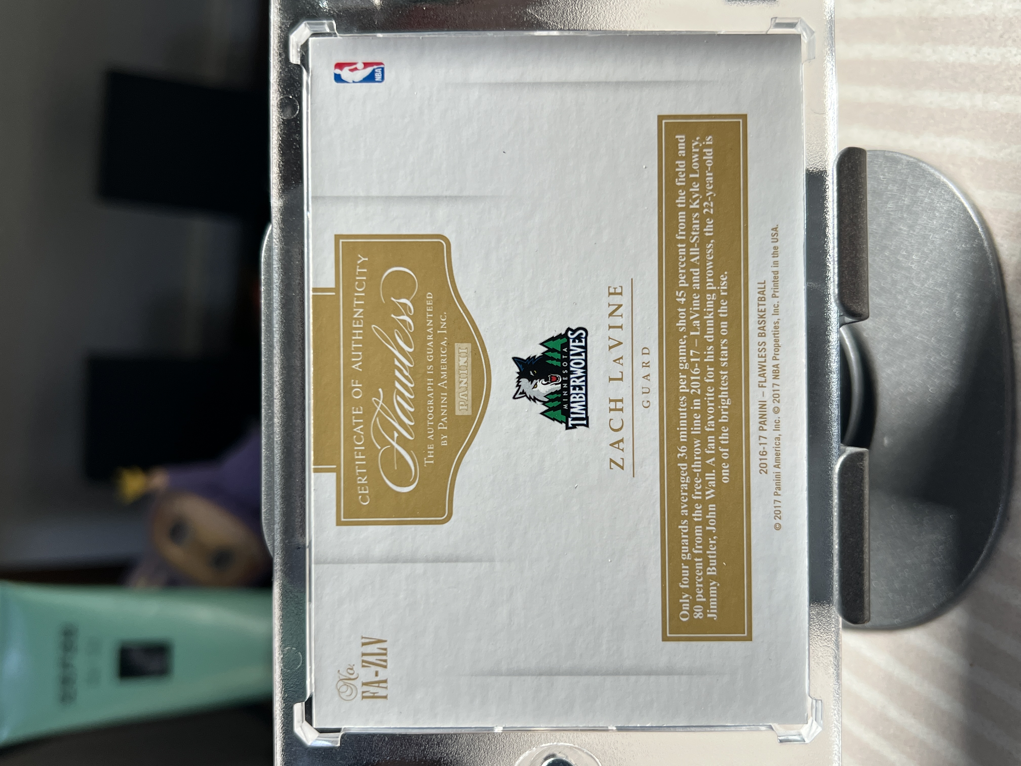 2016-17 Panini Flawless Zach LaVine 扎克拉文 扣篮王 爆金 04/10编 签字 明尼苏达森林狼 手提系列