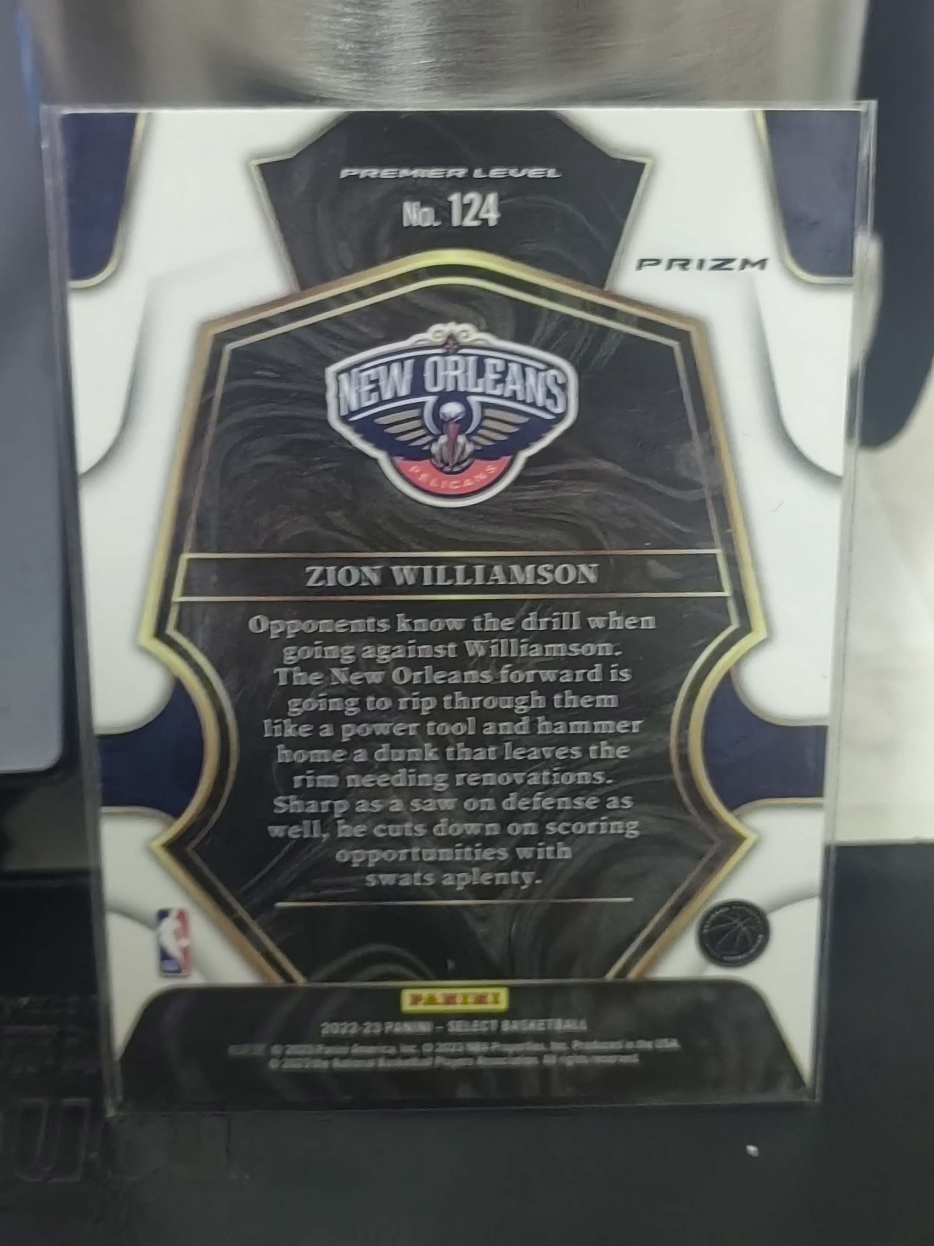 2022-23 Panini Select Zion Williamson Select 三色折 锡安 威廉姆斯 胖虎 鹈鹕 篮 白边白角 不保卡品 卡品如图