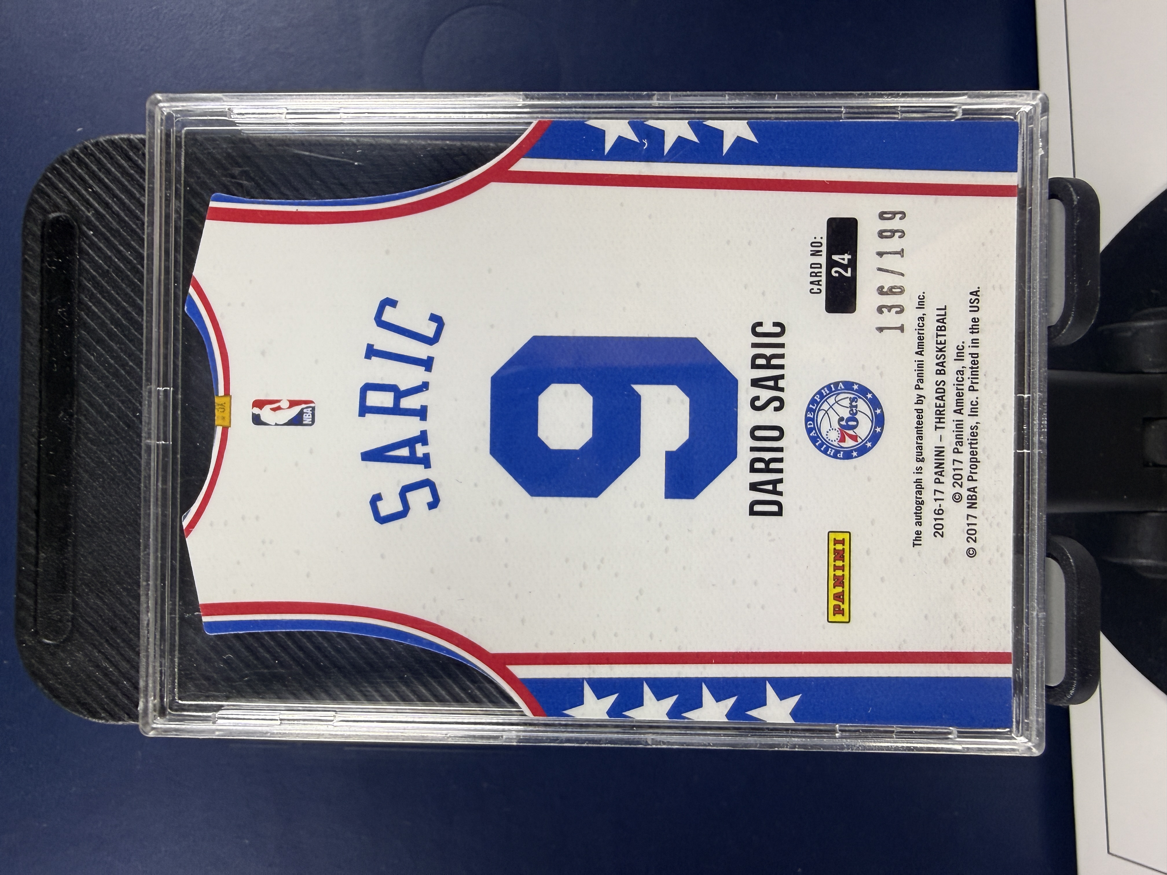 2016-17 Panini Threads Dario Saric 小背心 76人 达里奥萨里奇 签字 199编 蓝笔签 收藏必备 (沸腾)