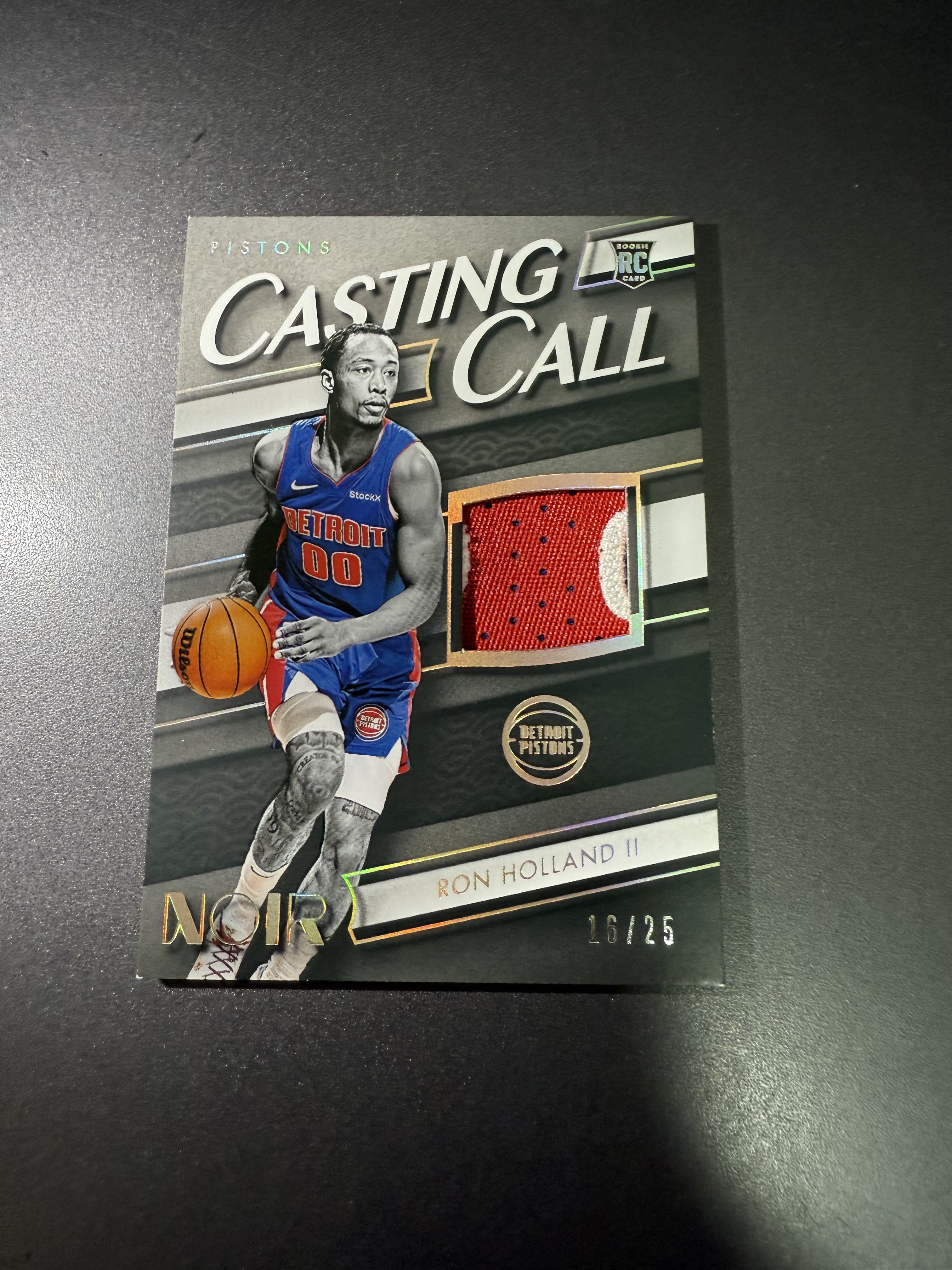 2024-25 Panini Noir Ron Holland RC 罗恩 霍兰德 新秀 球衣 PATCH 十周年 高端系列 25编 闪版 什