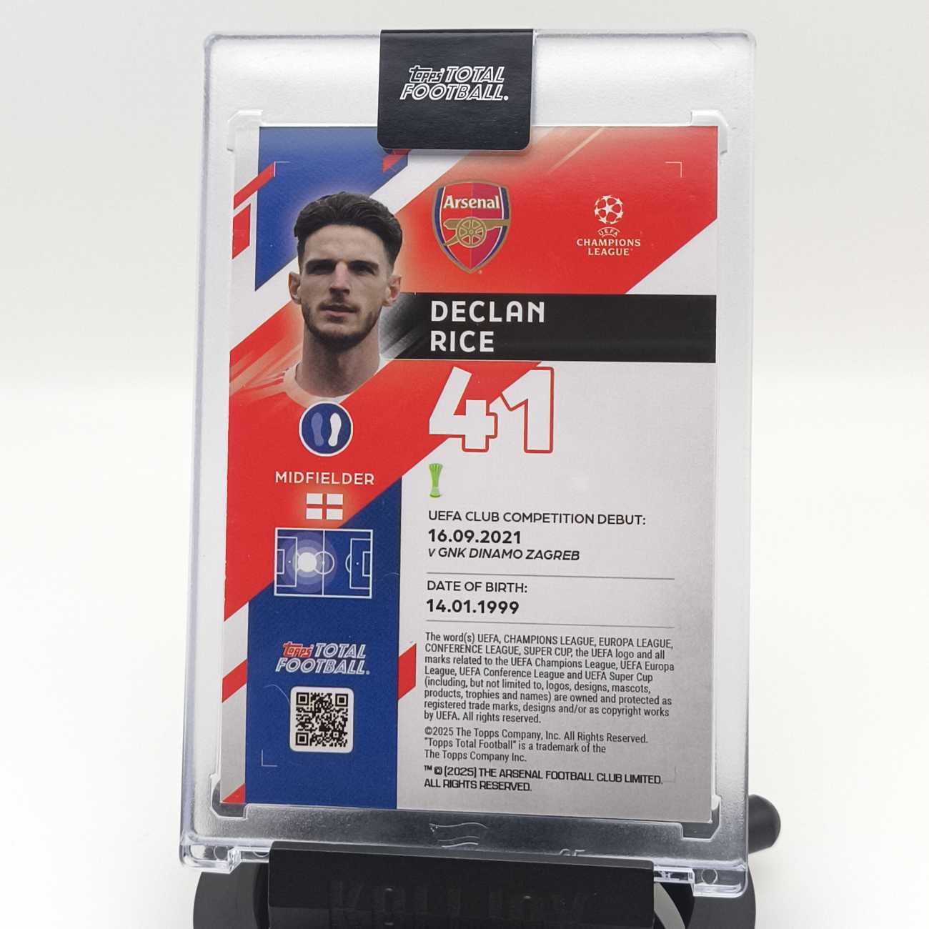 2025-26 Topps Total Football Declan Rice 德克兰·赖斯 赖斯 阿森纳中场铁闸 阿森纳 英格兰 3/10编 TTF 原封砖