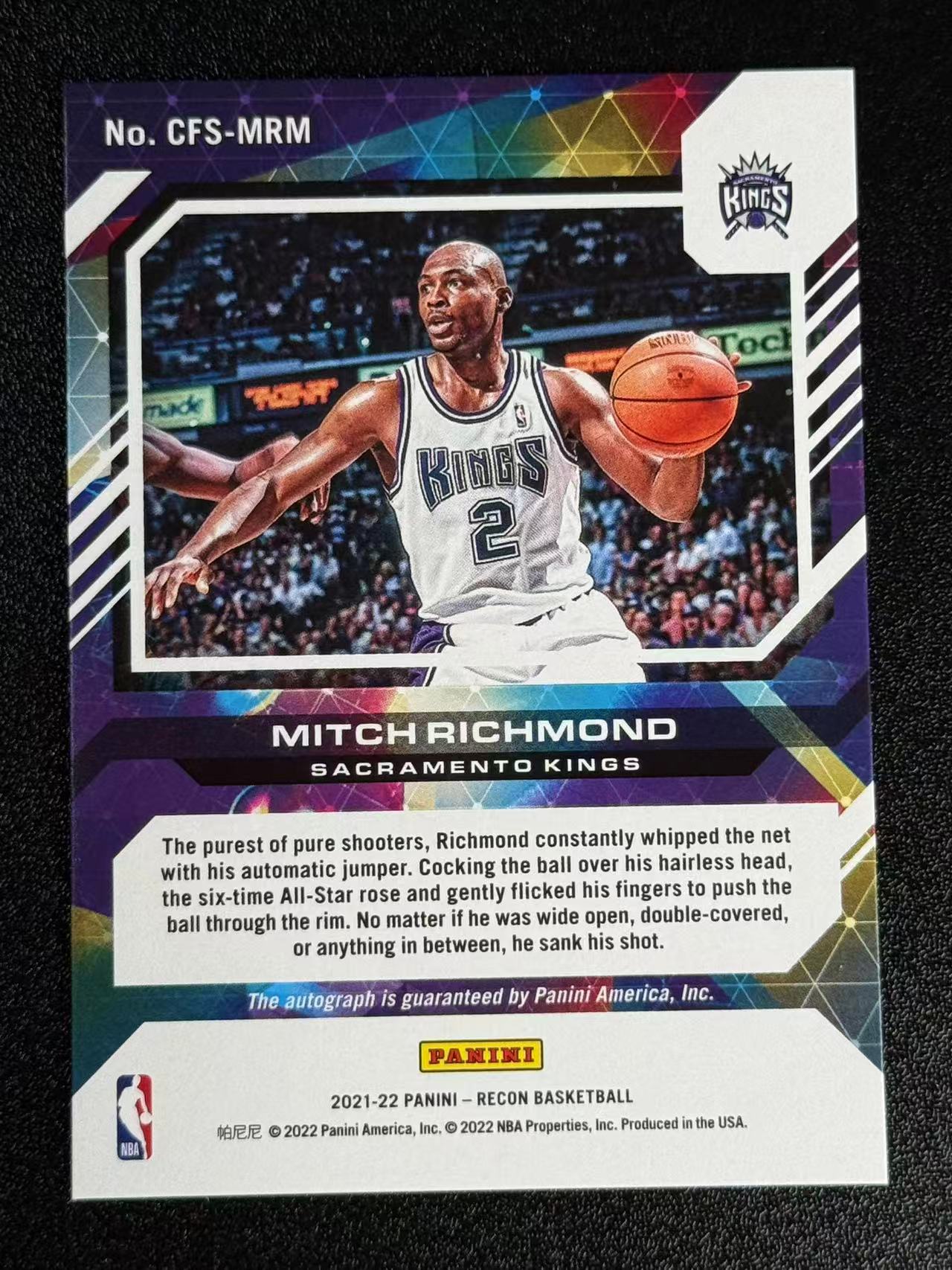 2021-22 Panini Recon Mitch Richmond 米奇里奇蒙德 国王 recon 折射 全息渐变折 149编 特卡 签字 签名 卡品瑕疵 #Wes# 159