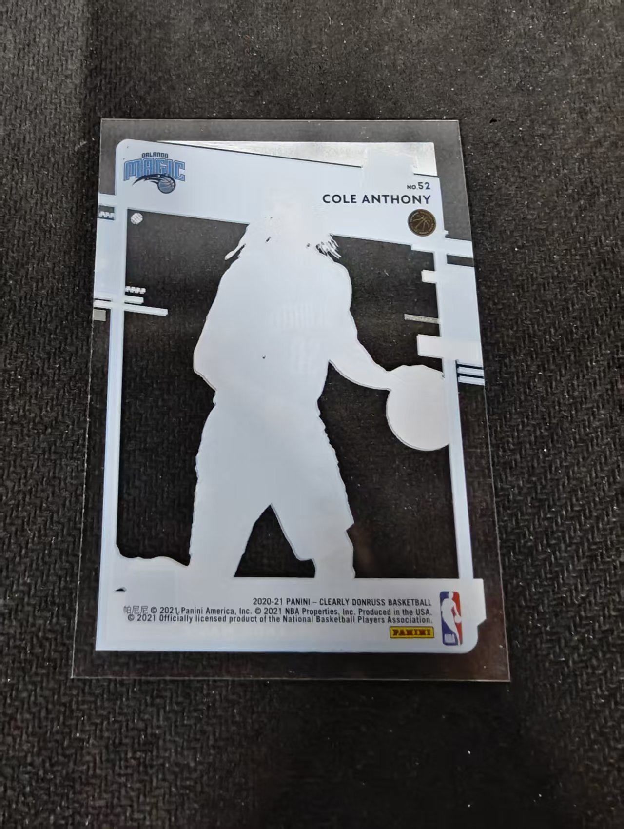 2020-21 Panini Clearly Donruss Cole Anthony RC 新秀 魔术 科尔 安东尼 杜蕾斯 透明 胶片 划痕 边角瑕疵 #52