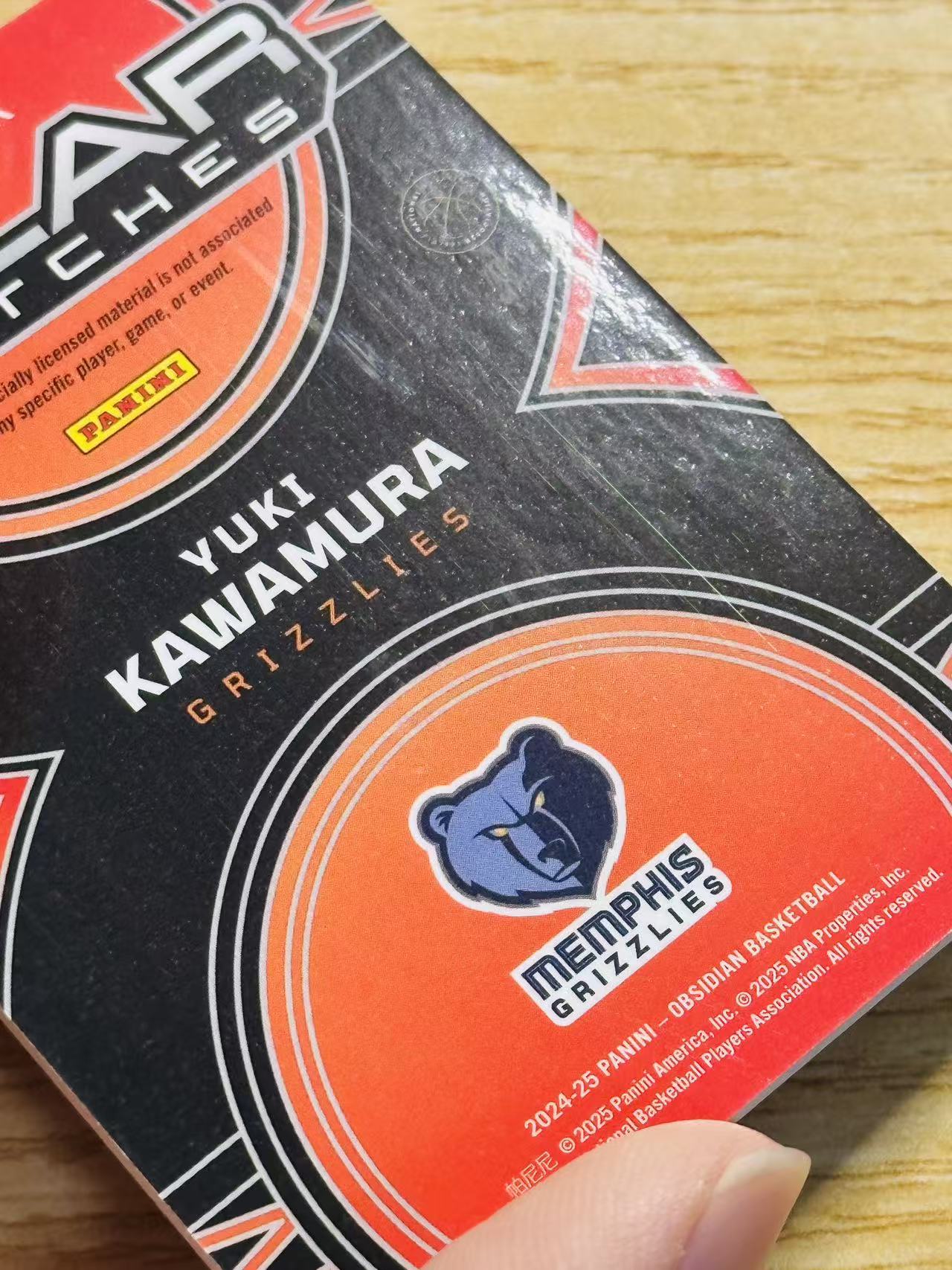 2024-25 Panini Obsidian 河村永辉 嘿嘿代卖 黑曜石 河村永辉 新秀 RC 球衣 物料 灰熊 实卡精美 收藏必备