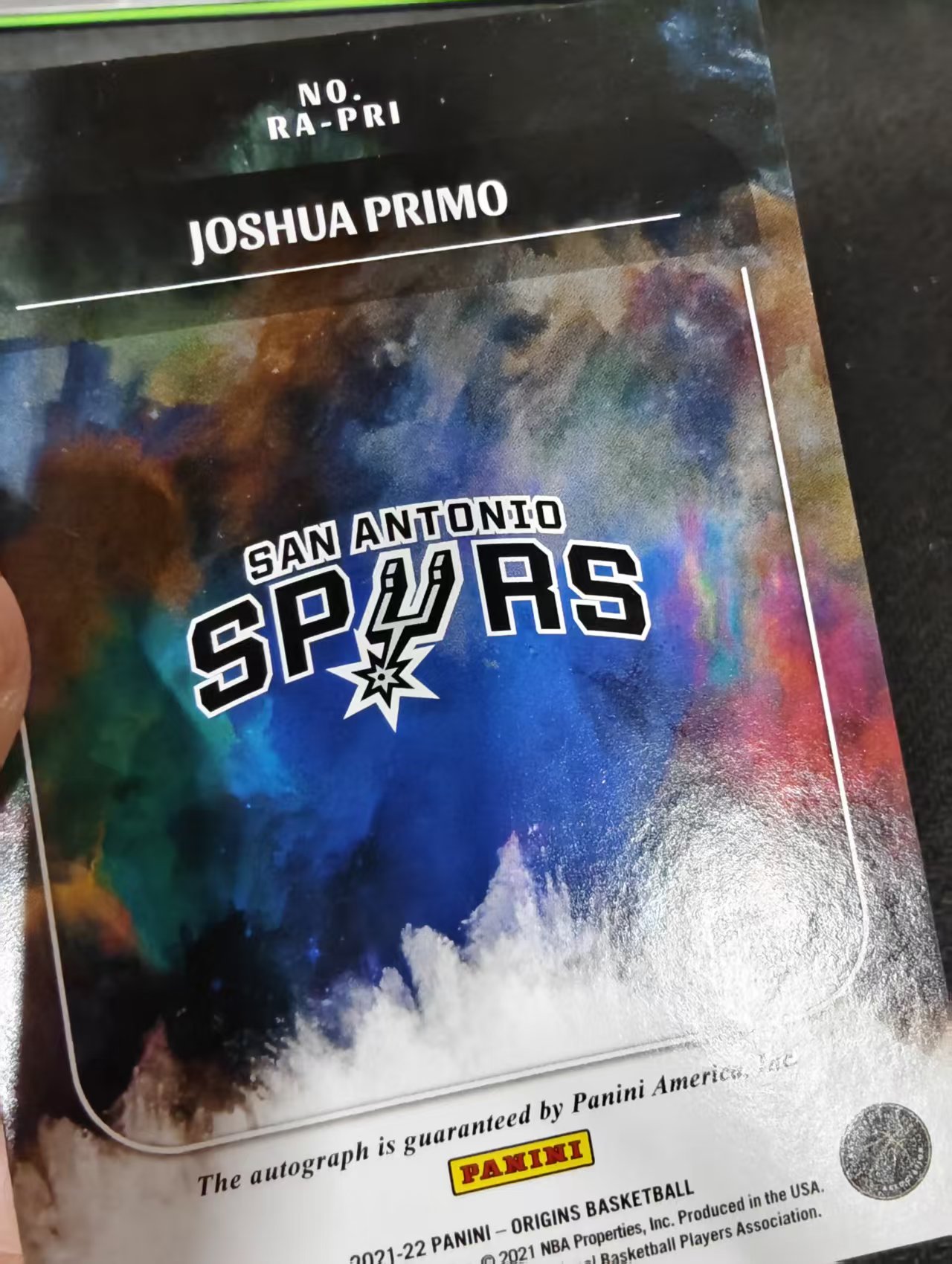 2021-22 Panini Origins Joshua Primo 起源 马刺 新秀RC 约书亚普利莫 签字 卡签 瑕疵如图