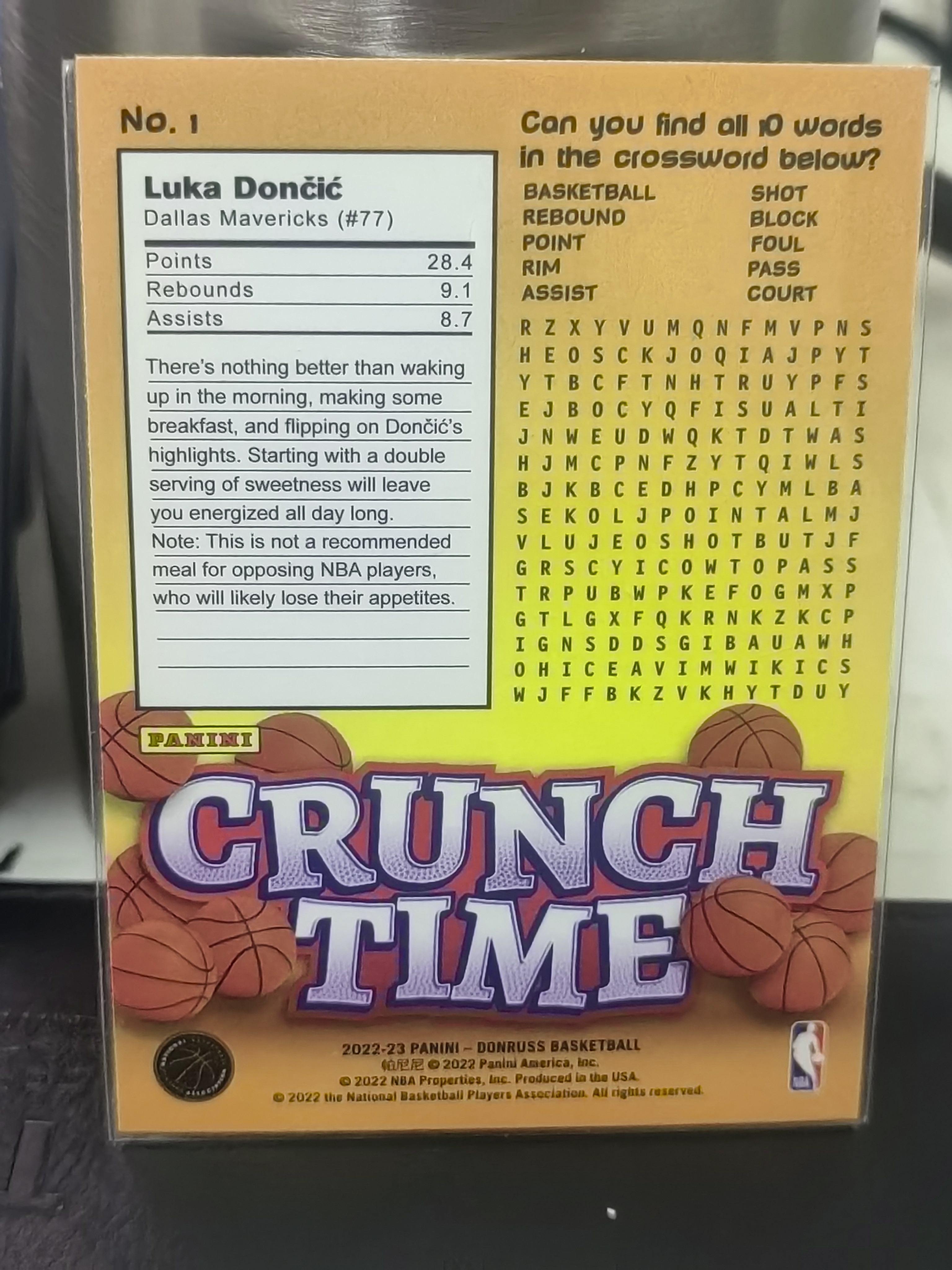 2022-23 Panini Donruss Luka Doncic 杜蕾斯 东契奇 独行侠 CRUNCH TIME 特卡 关键时刻 生死时刻 篮 白边白角 不保卡品 卡品如图