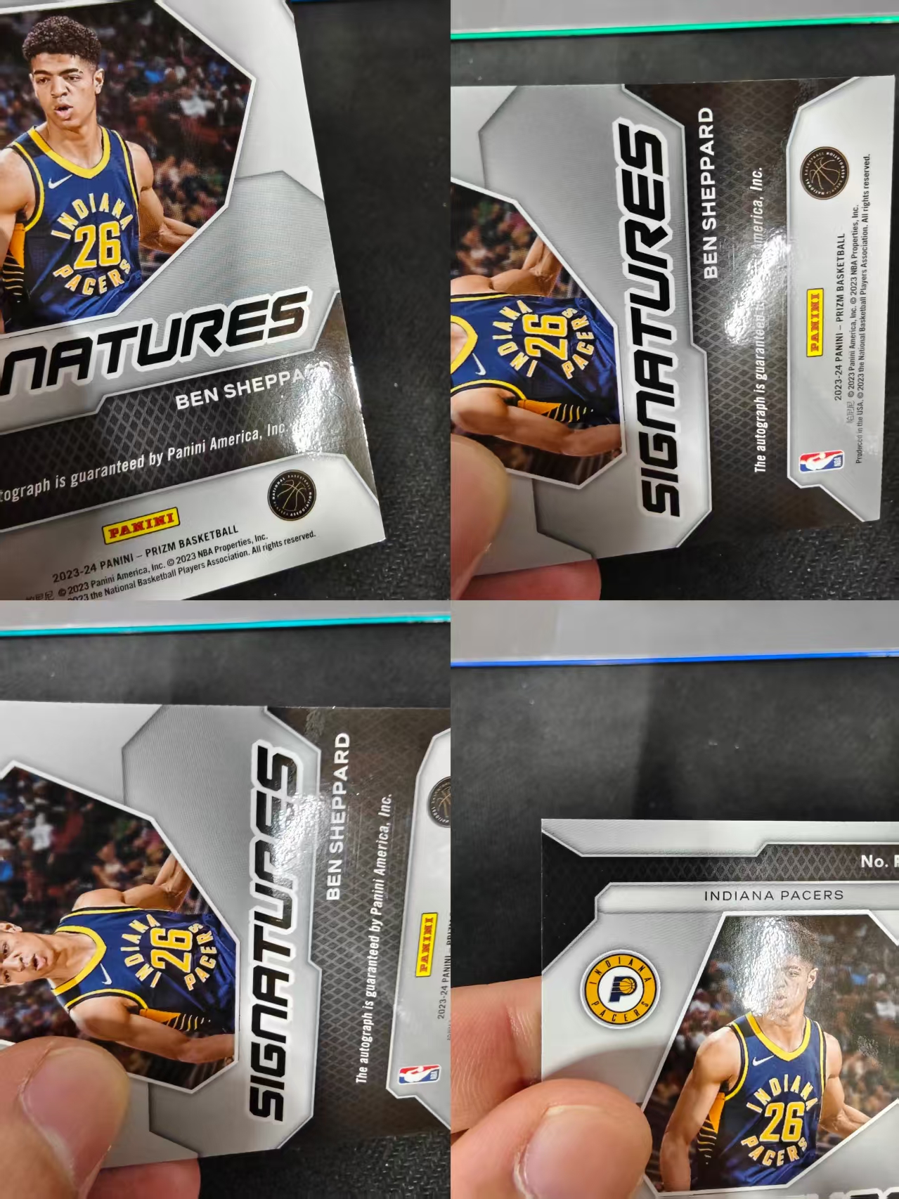 2023-24 Panini Prizm PZ 步行者 新秀RC Ben Sheppard 本 谢泼德 新秀签字 signatures 瑕疵如图
