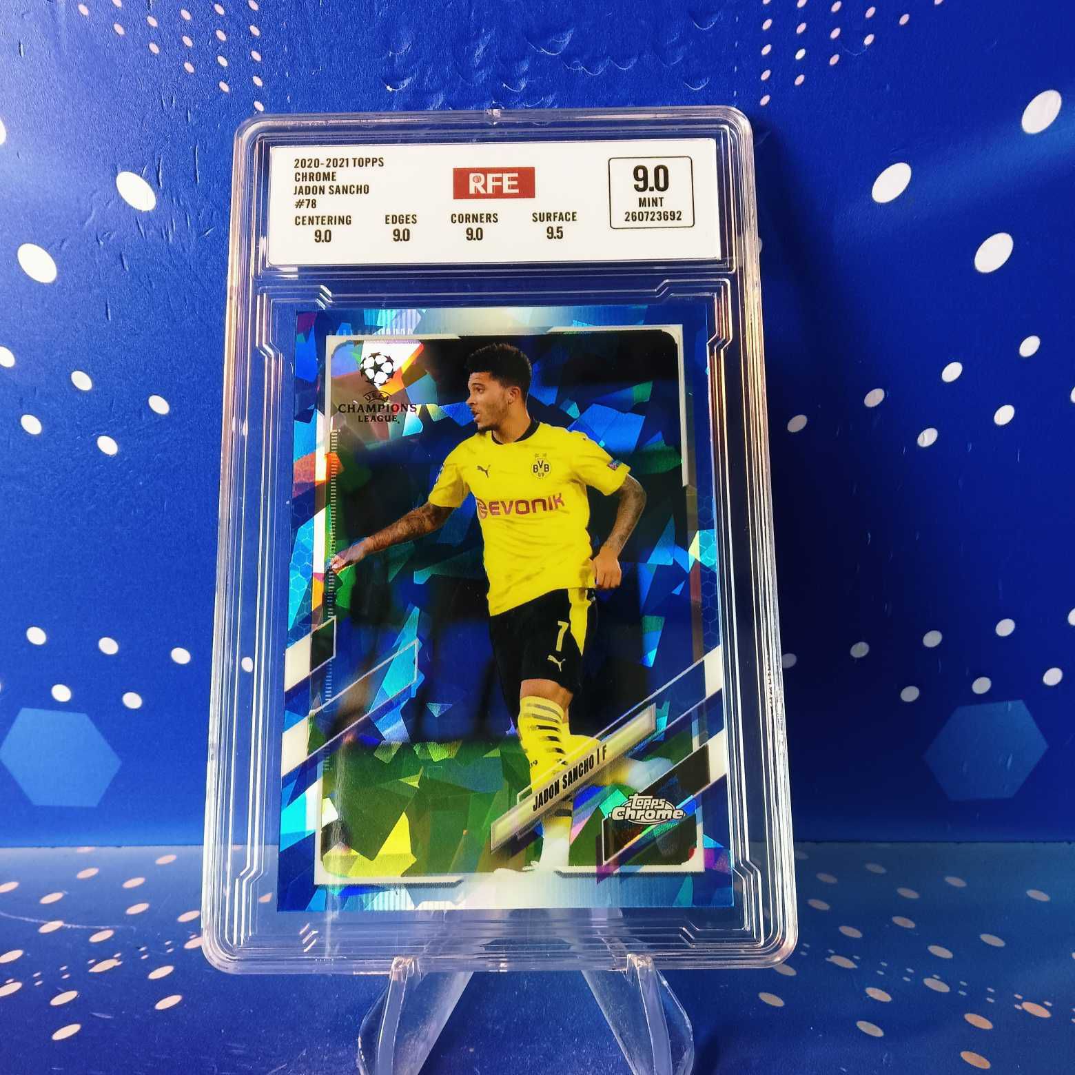 2020-21 Topps Chrome 桑乔 评级卡 多特蒙德 蓝宝石 实卡精美稀有 品质保障 投资收藏必备 生日礼物(卡品如图 请看清再拍)【蓝色星球】