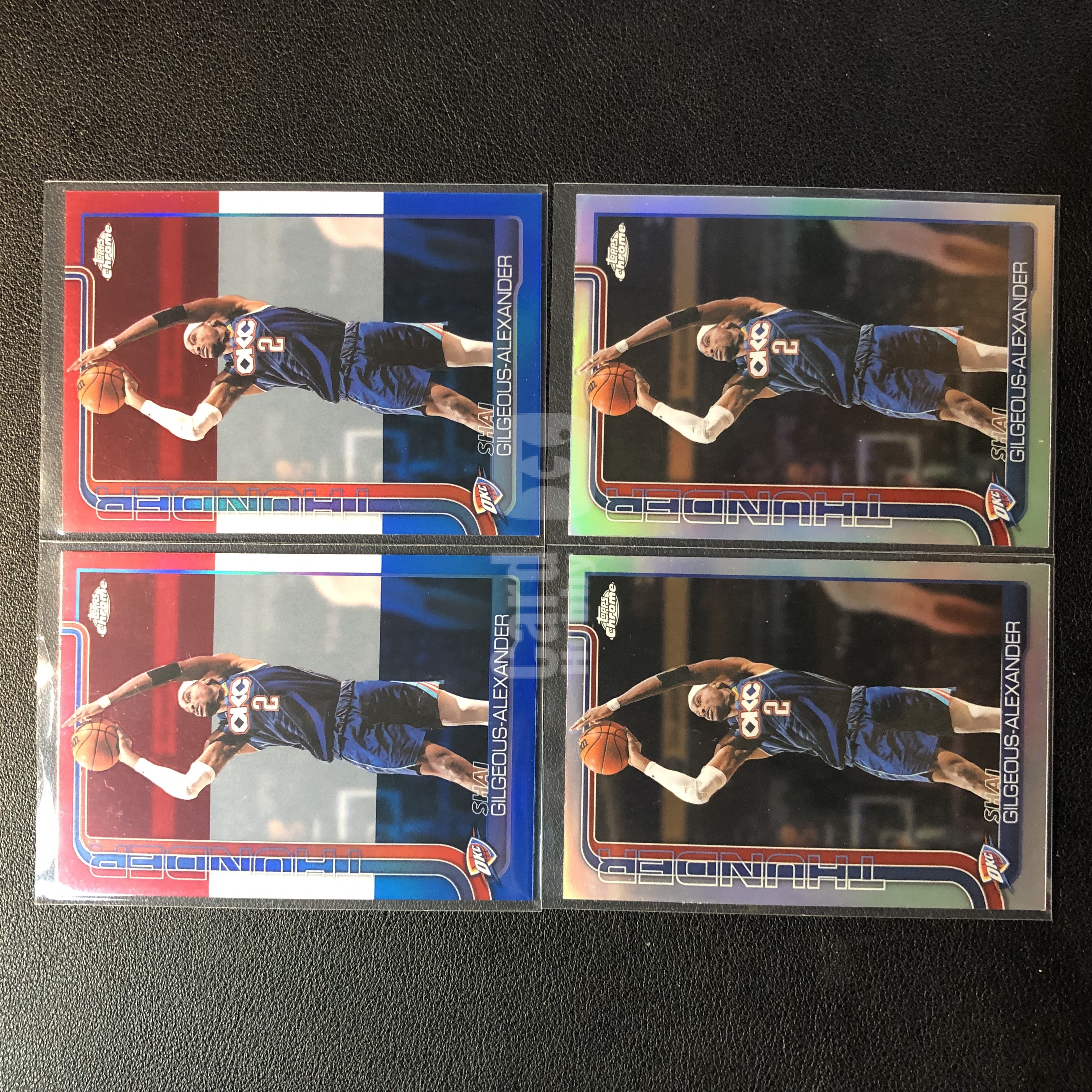 2025-26 Topps Chrome Updates Shai Gilgeous-Alexander 谢伊 吉尔吉斯 亚历山大 SGA 三色折 银折 4张打包 雷霆 TCU 不保卡品 BU079