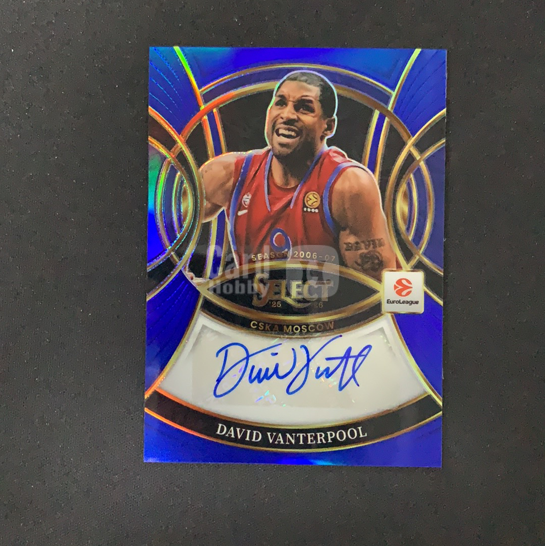 2025-26 Panini Select David Vanterpool 【SC拍卖】SE 欧洲联赛 范德普尔 47/49编 签字 蓝折 收藏必备(兔哥)