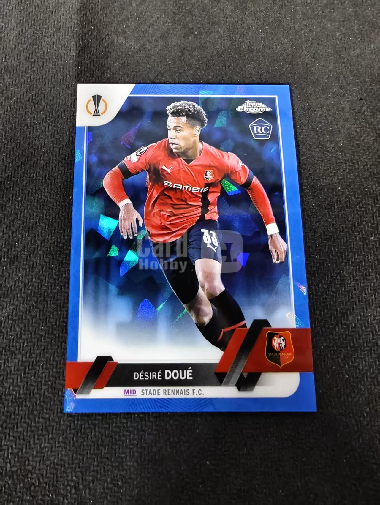 【可合并,不累计】2023 Topps Chrome Desire Doue RC 新秀 欧冠 蓝宝石 雷恩 德希雷杜埃 杜艾 蓝碎冰折 瑕疵如图