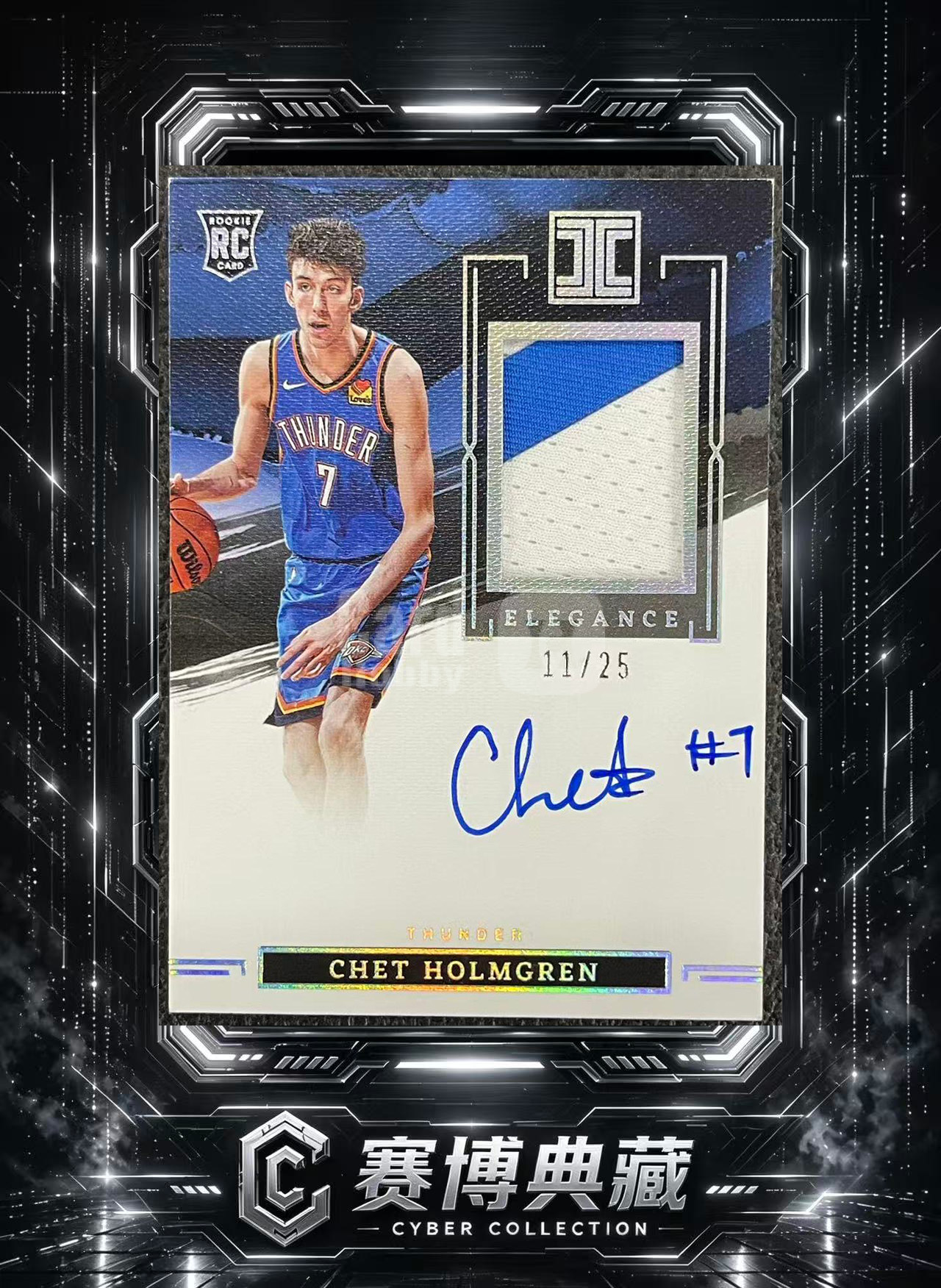 2022-23 Panini Impeccable Chet Holmgren 【赛博典藏】 小真金 雷霆 切特 霍姆格伦 /25编 rpa 签字 卡签 新秀 rc 银平行 2 微瑕如图 #DE#
