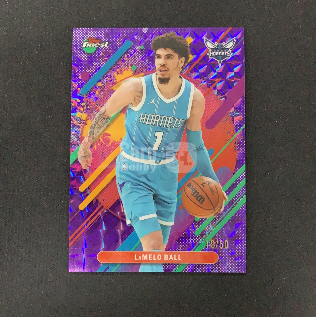 2025-26 Topps Finest LaMelo Ball 【SC拍卖】黄蜂 拉梅洛鲍尔 19/50编 三级 紫格子折 瑕疵如图收藏必备(兔哥)