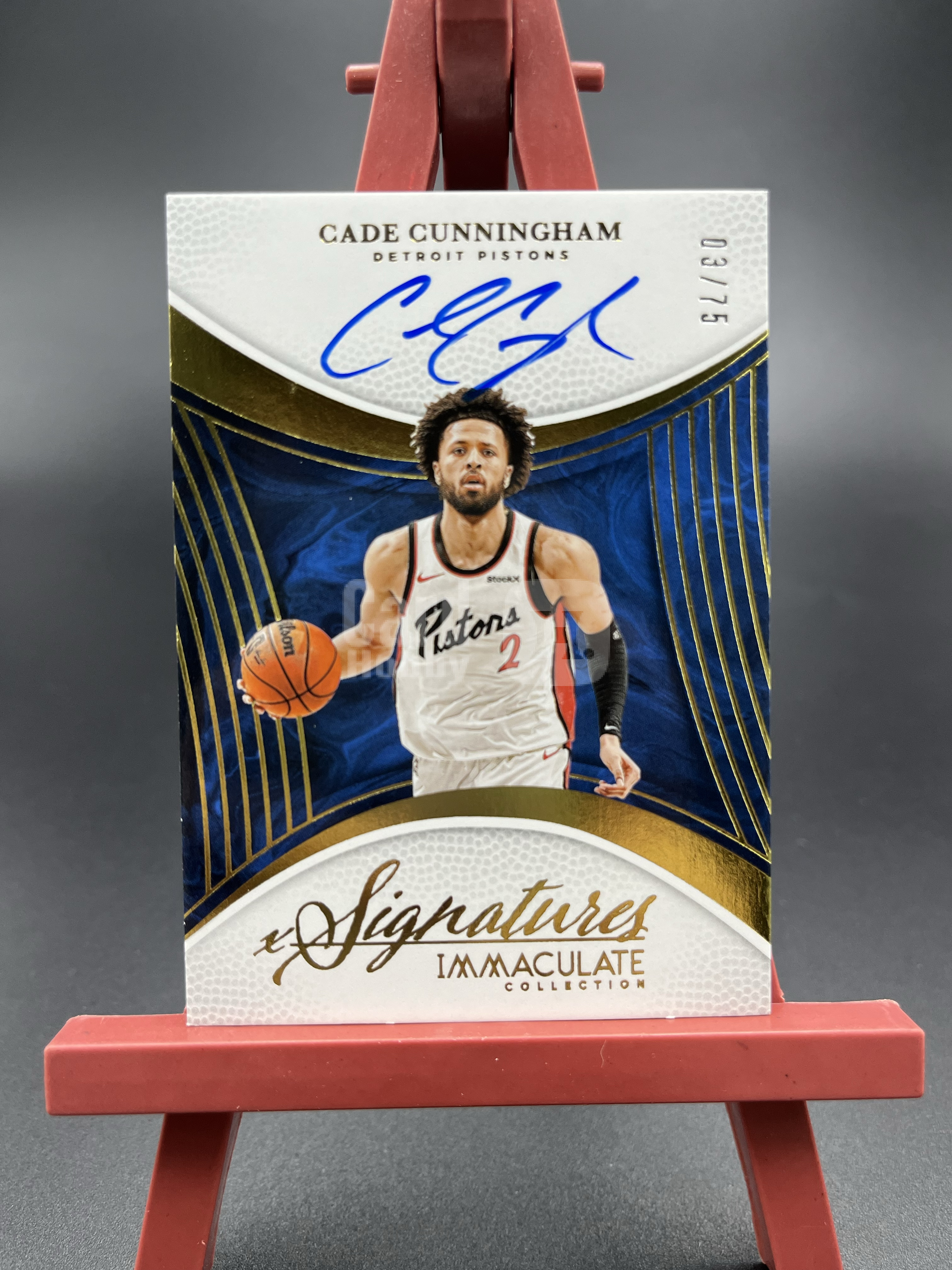 【西子拍卖】2024-25 Panini Immaculate Cade Cunningham 爱咪咪 活塞 坎宁安 CC 凯德 康宁汉姆 签字 卡签 3/75编 微瑕如图 XZ929