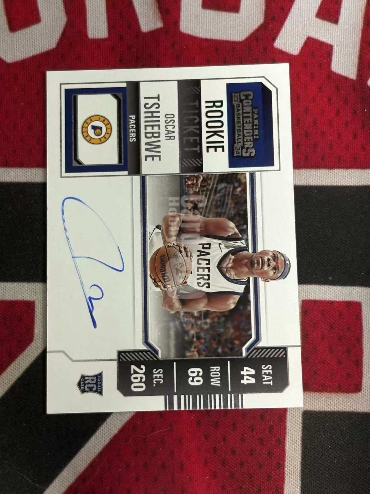 2023-24 PANINI CONTENDERS Oscar Shibwe 球票系列 步行者 新秀RC 奥斯卡希布韦 签字卡 卡签 变化版新秀球票签字卡 专收凑套必备【烂臭嘴拍卖】