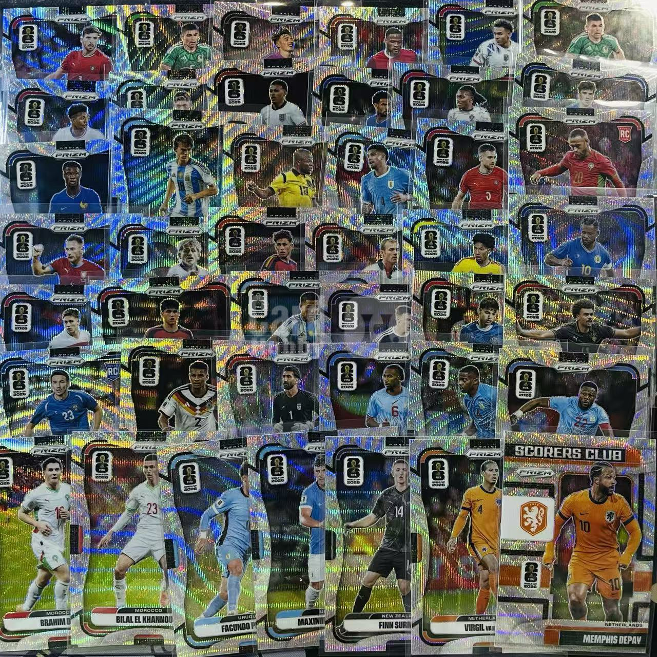 2026 Panini World Cup Prizm 世界杯PZ 德国阿根廷西班牙英格兰葡萄牙荷兰 新秀RC 卡尔 努萨莱奥巴尔韦德帕兹 银波纹折 折射不保卡品 洛北拍卖 HYyang5257地