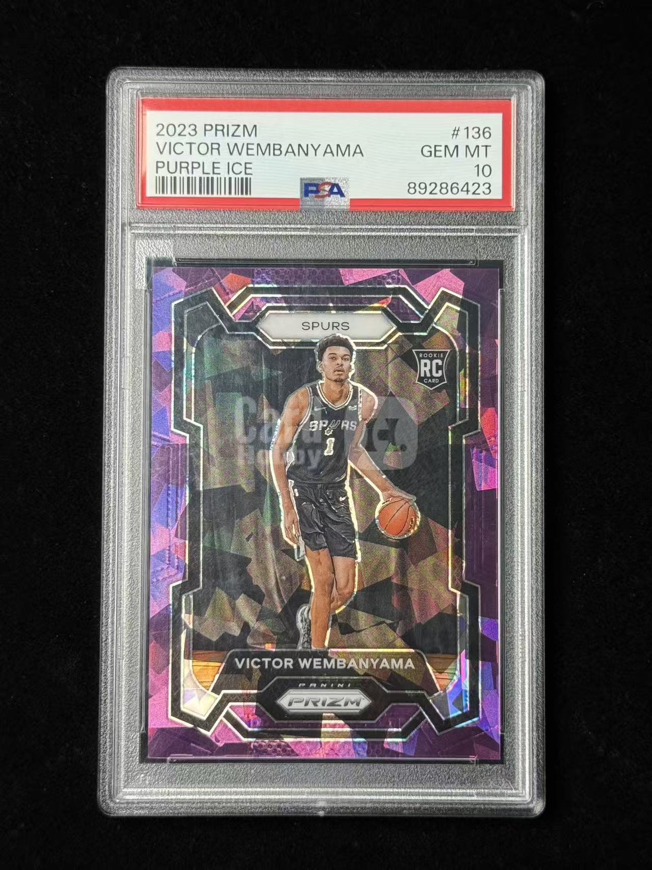 2023-24 Panini Prizm Victor Wembanyama 维克托文班亚马 新秀RC 马刺选图 PZ系列 149编 紫碎冰折 折射 特卡 PSA10分 #黑武士# 1933