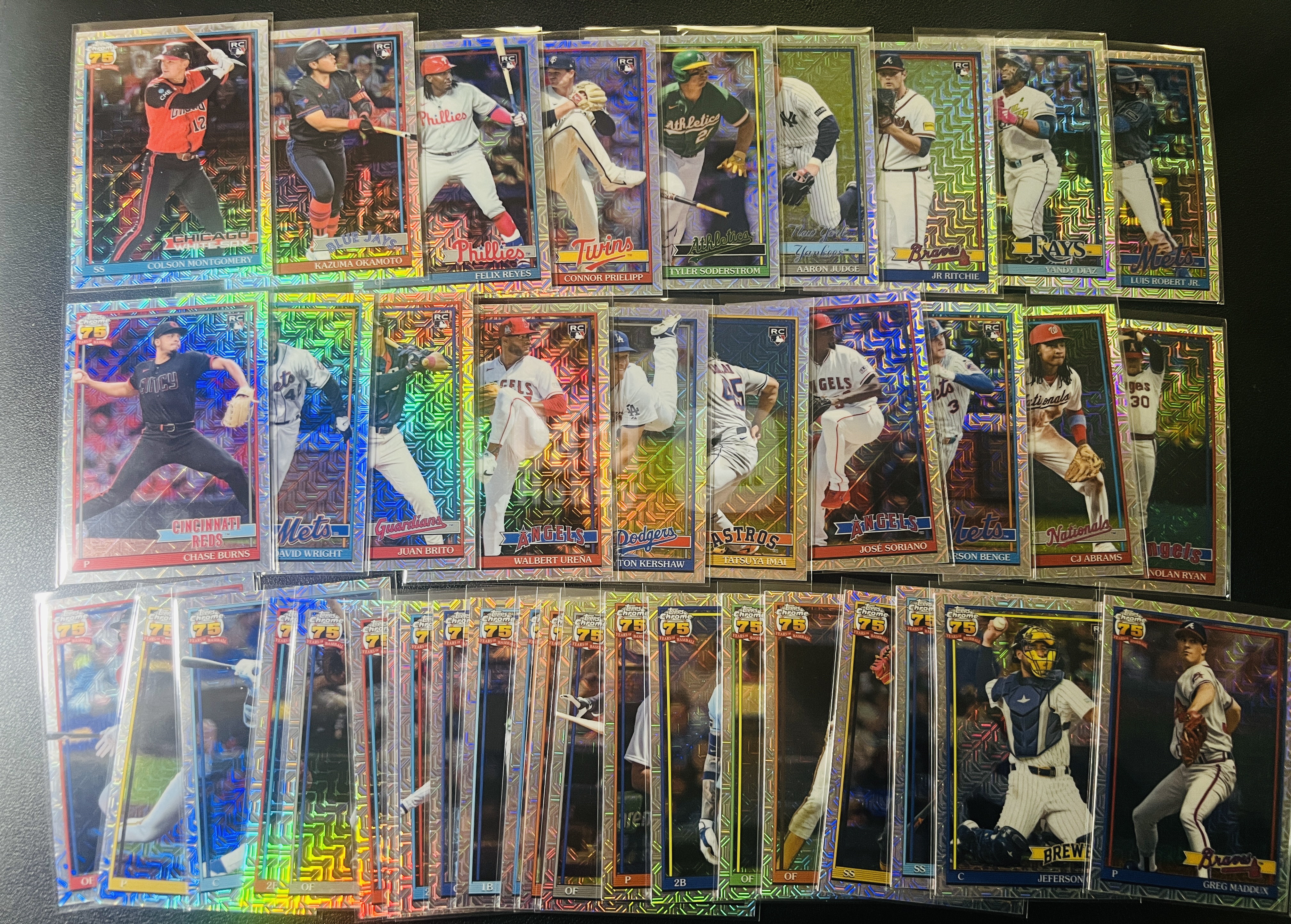 2026 Topps Update Series 棒球 Aaron Judge 贾奇 冈本和真 蒙哥马利 雷耶斯 普里利普 等 chrome 银mojo折复古特卡 约40张lot2 FY0710