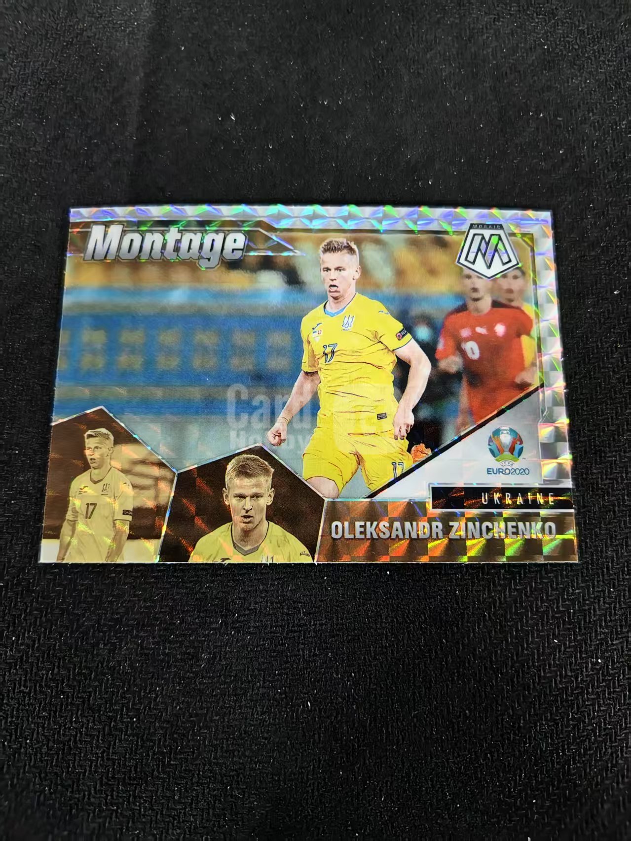 2021 Panini Mosaic Oleksandr Zinchenko 津琴科 乌克兰 阿森纳 Montage 蒙太奇特卡 银马赛克折 划痕 边角瑕疵 #23