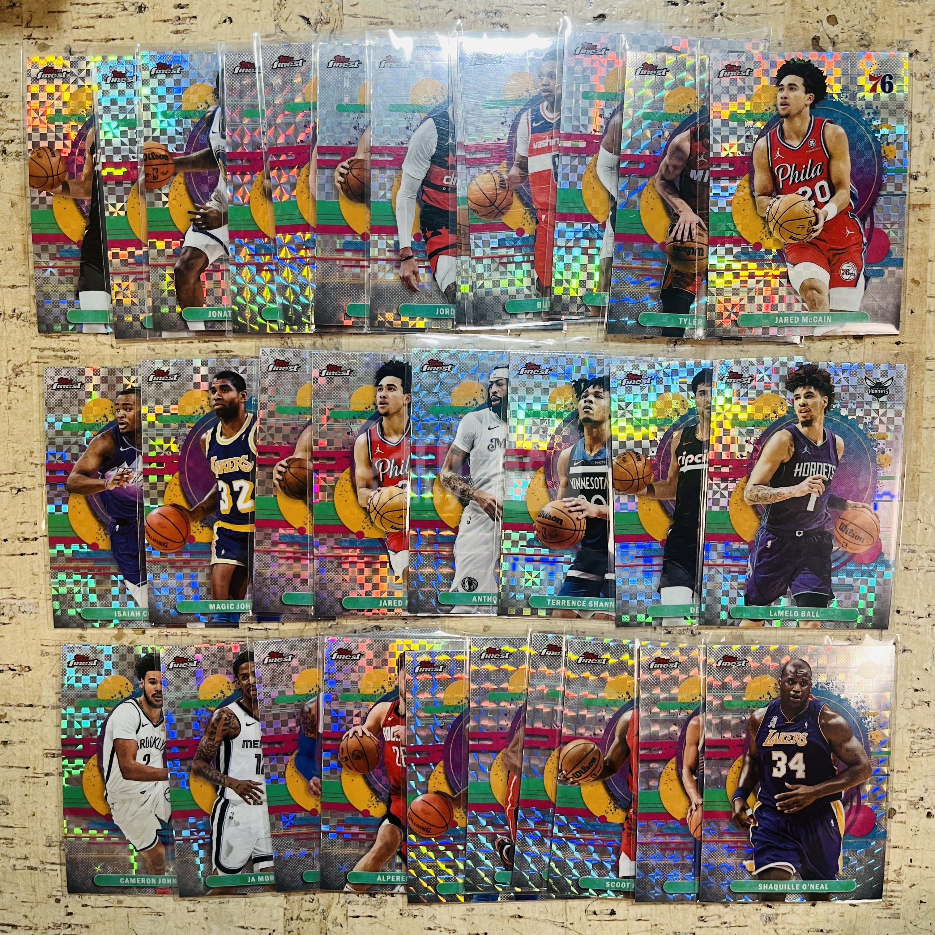2025-26 Topps Finest Shaquille O’Neal 现役 二级 棋盘折 马赛克折 30张打包 奥尼尔 三球 鲍尔 带队 此标有膜无夹【小卡迷拍卖 可累积半年】