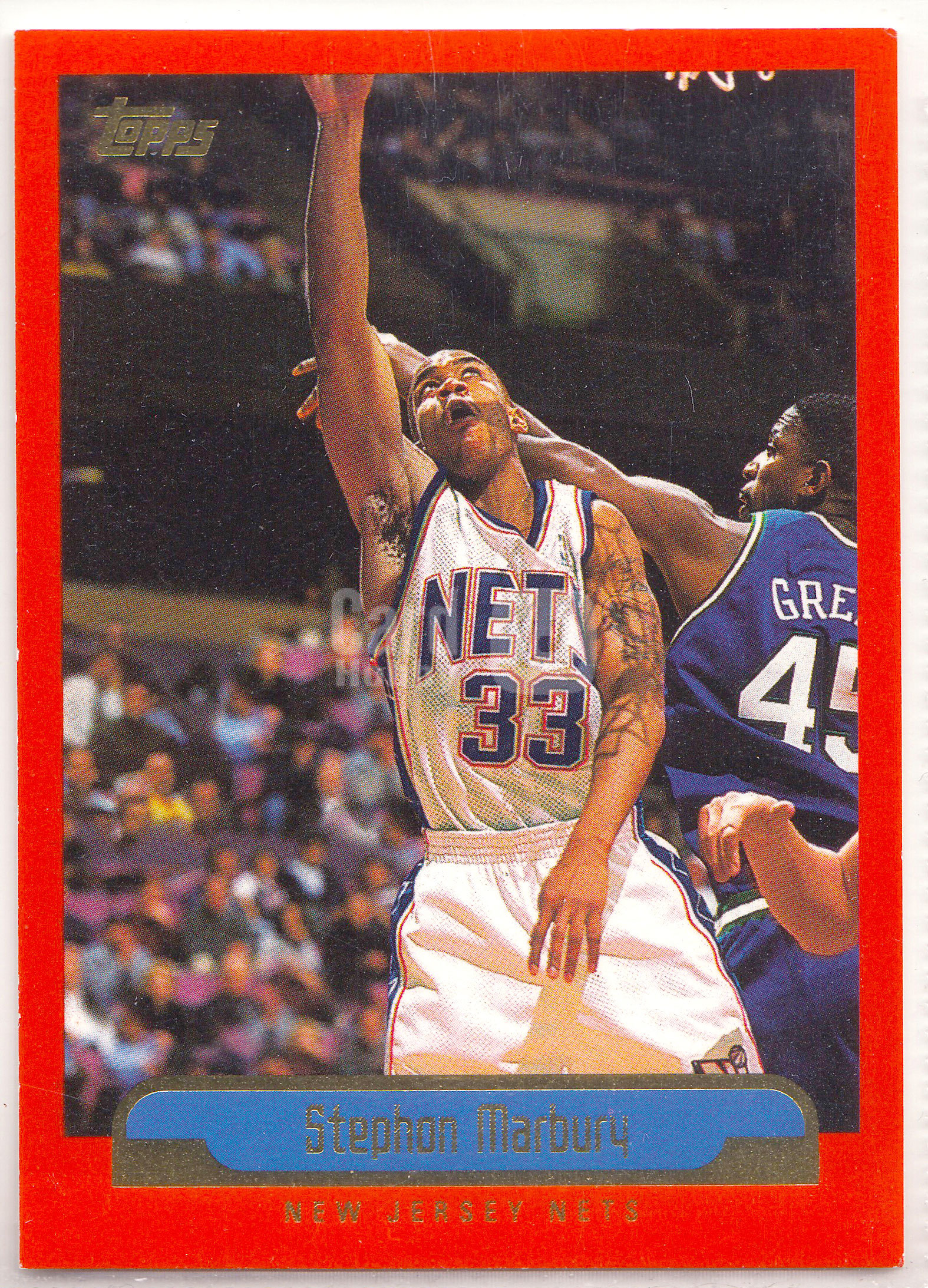【ABC1 Card Market】1999-00 Topps Basketball Stephon Marbury 斯蒂芬 马布里 名人堂 全明星 New Jersey Nets 篮网 Base Set #93 XY10301