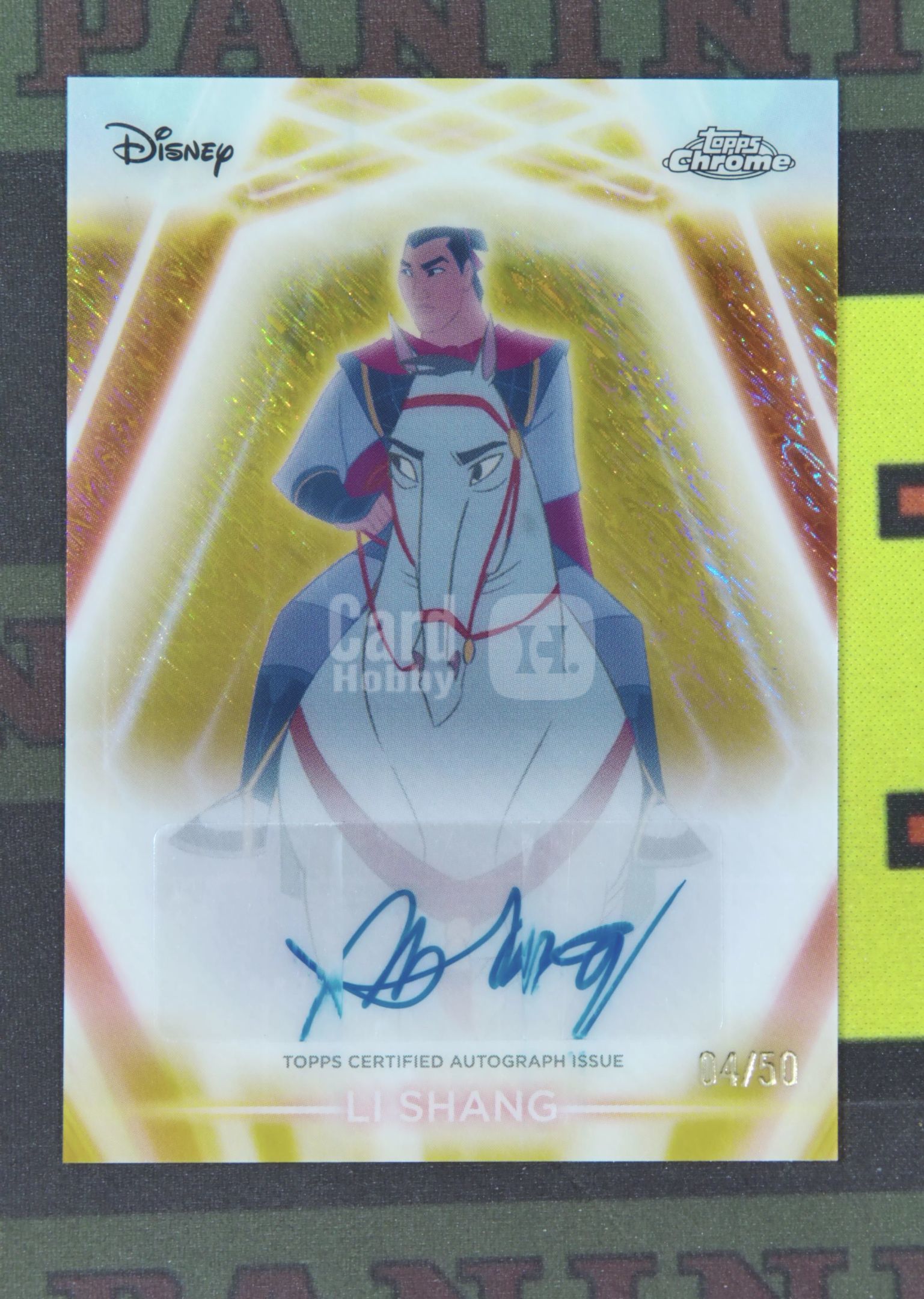 2026 Topps Chrome Li Shang Nirvana Project 李翔 花木兰 04/50 签字 配音演员 金折 金shimmer 迪士尼 霓虹 TC 瑕疵如图 介意勿拍xu001