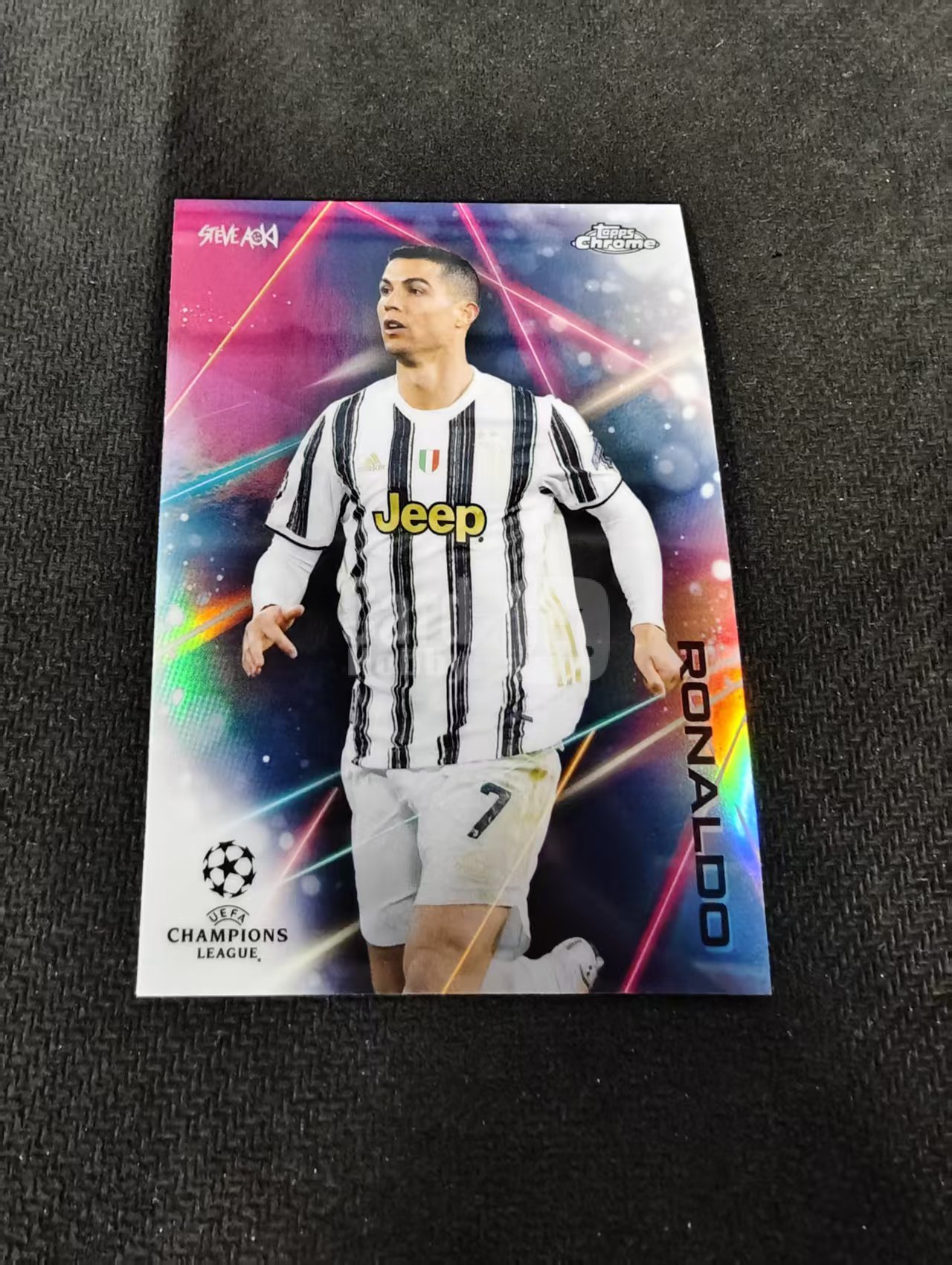 【可合并,不累计】2021 Topps Chrome Cristiano Ronaldo 欧冠 青木联名 蹦迪盒 C罗 罗纳尔多 尤文图斯 银折 特卡 瑕疵如图