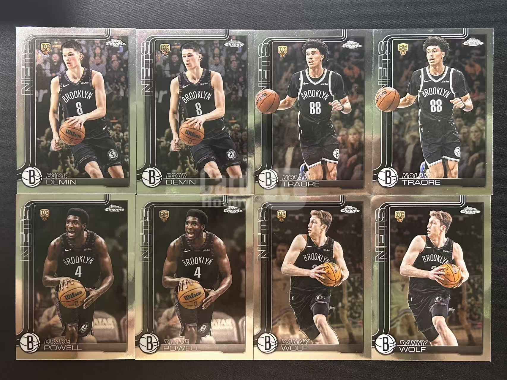 【阿泽代卖】2025-26 Topps Chrome Update Tcu 篮网 新秀 RC 叶戈尔杰明 特拉奥雷 鲍威尔 沃尔夫 正base 8张lot 选图巨帅 细节如图