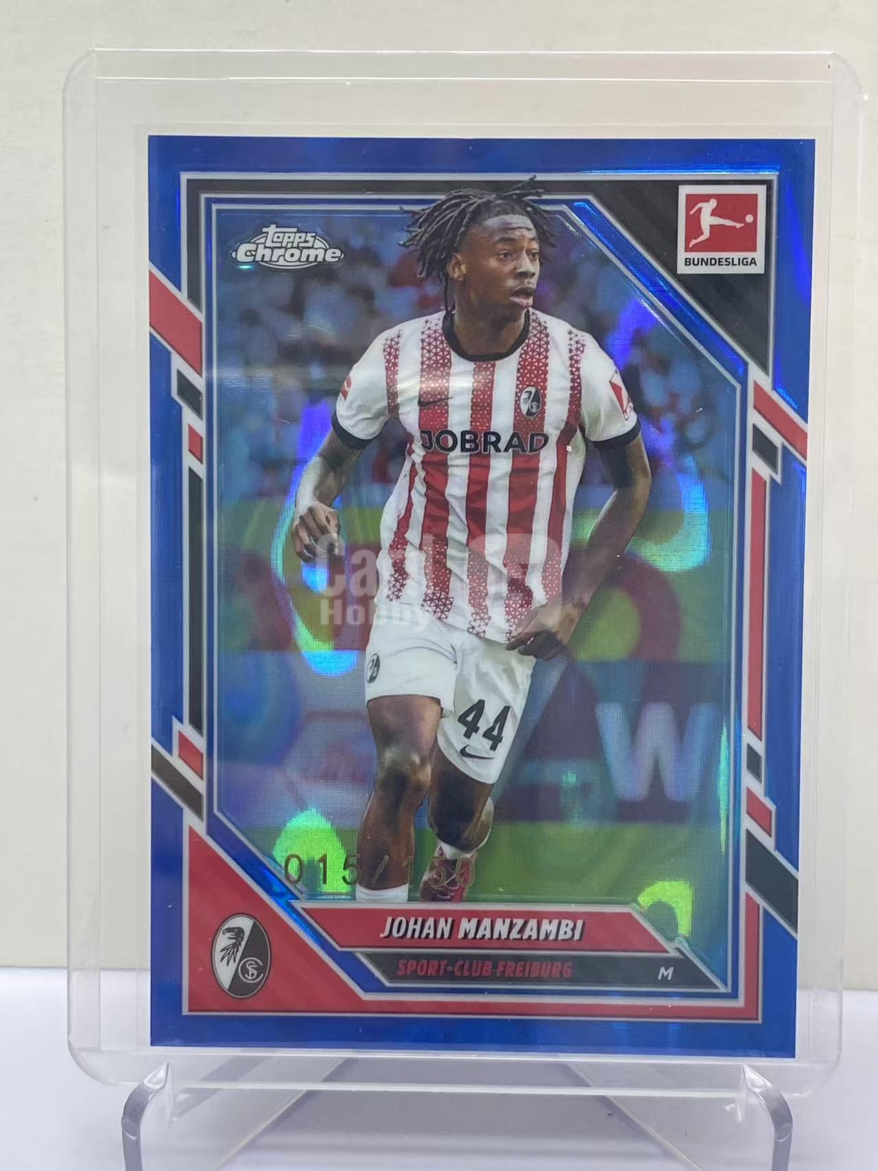 2026 Topps Chrome Johan Manzambi 德甲tc 弗莱堡 约翰 曼赞比 蓝熔岩折 15/150编 收藏必备 不保卡品 9527