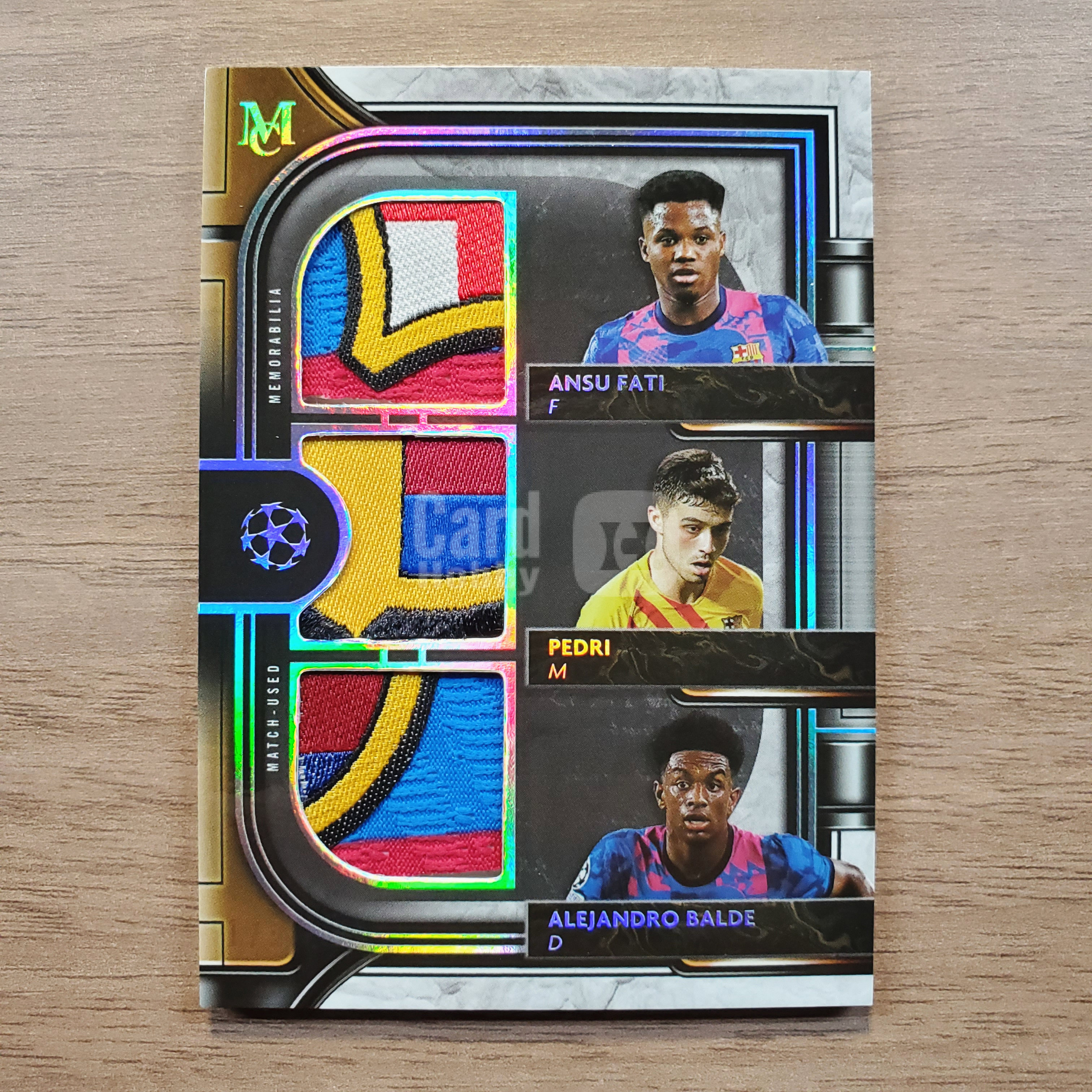 2021-22 Topps museum Pedri 佩德里 法蒂 巴尔德 1/5编 巴萨 巴塞罗那 西班牙 欧冠博物馆 三窗球衣卡 落场球衣 巴萨队徽暴力切割 亚马尔加维费尔明拉菲尼亚队友