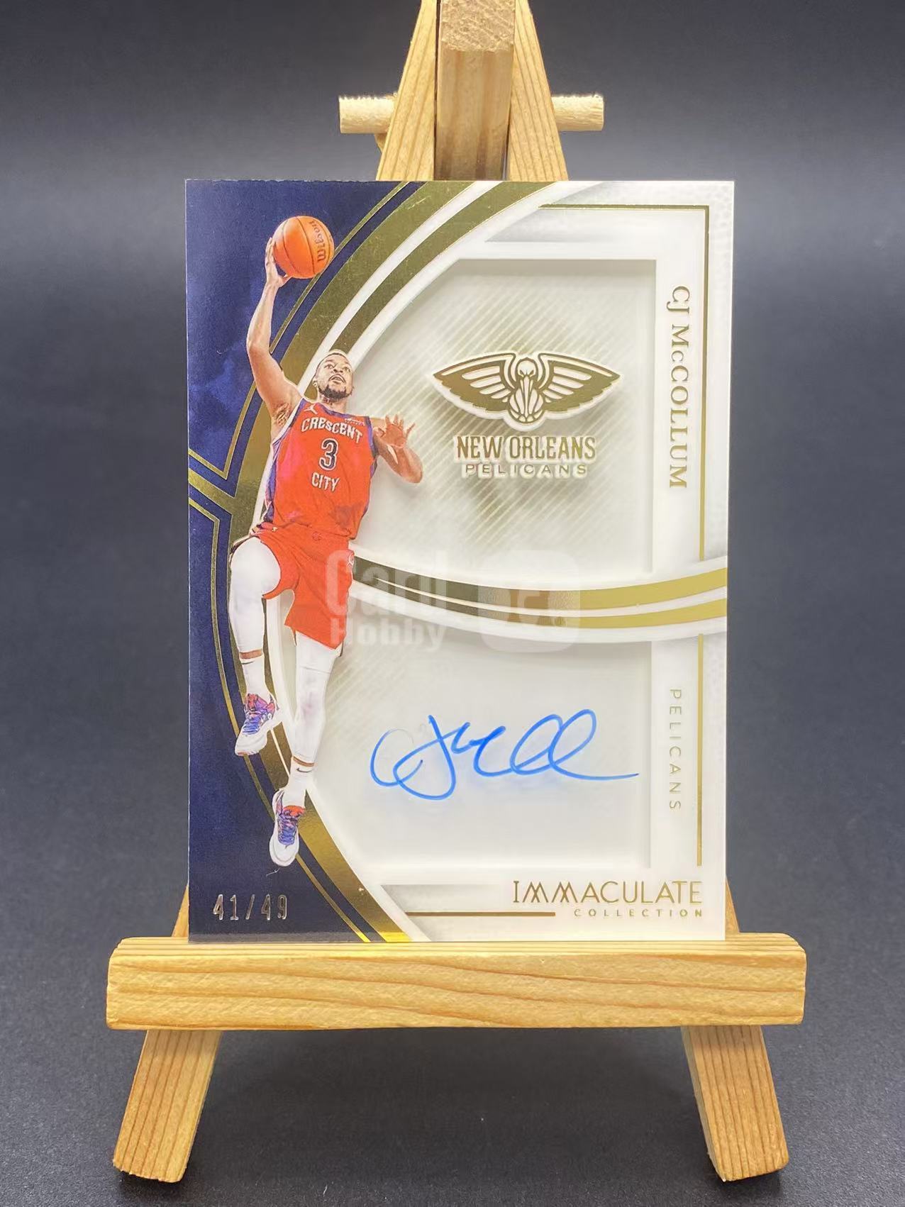 2024-25 【六六代卖】 Immaculate CJ McCollum CJ麦科勒姆 鹈鹕 41/49编 沙盒签 卡签签字 瑕疵如图(睿002)